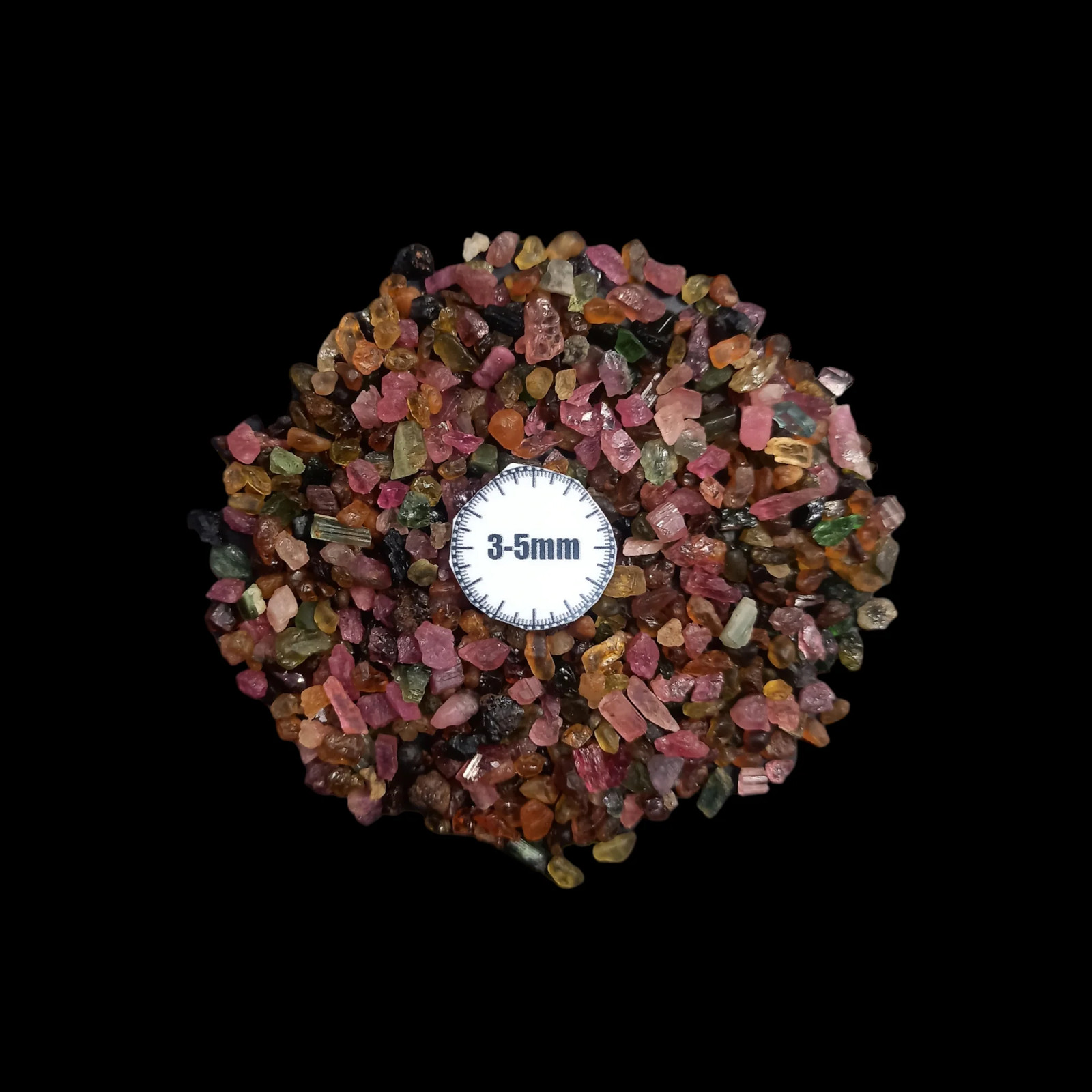 Multi Tourmaline Coarse Gemstone 3-5mm for Bottles Home Decor