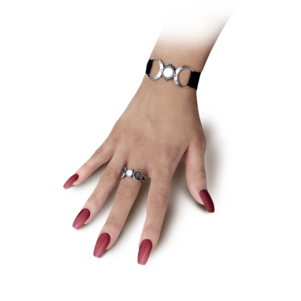 Triple Goddess Occult Ring Wiccan Maiden Mother Crone Magick Alchemy Gothic R219