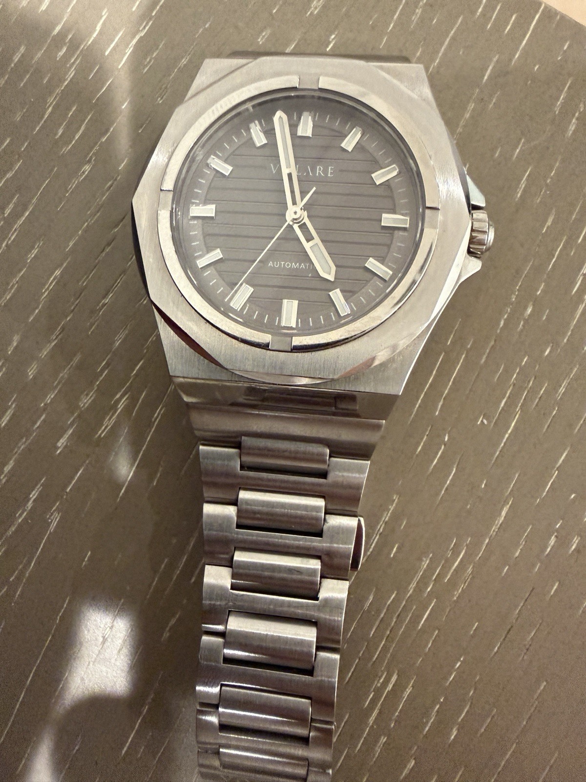 Volare Men’s Automatic Watch Silver Dial with Silver Bracelet 43mm Running