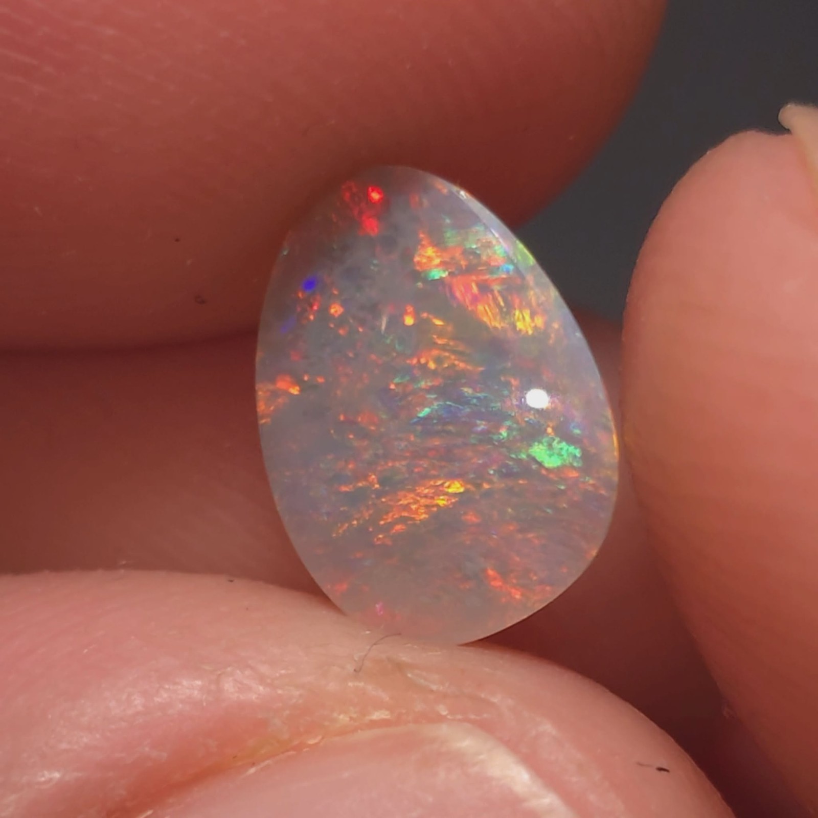 0.8cts Lightning Ridge Opal Freeform 9.4×7.1×2.2mm