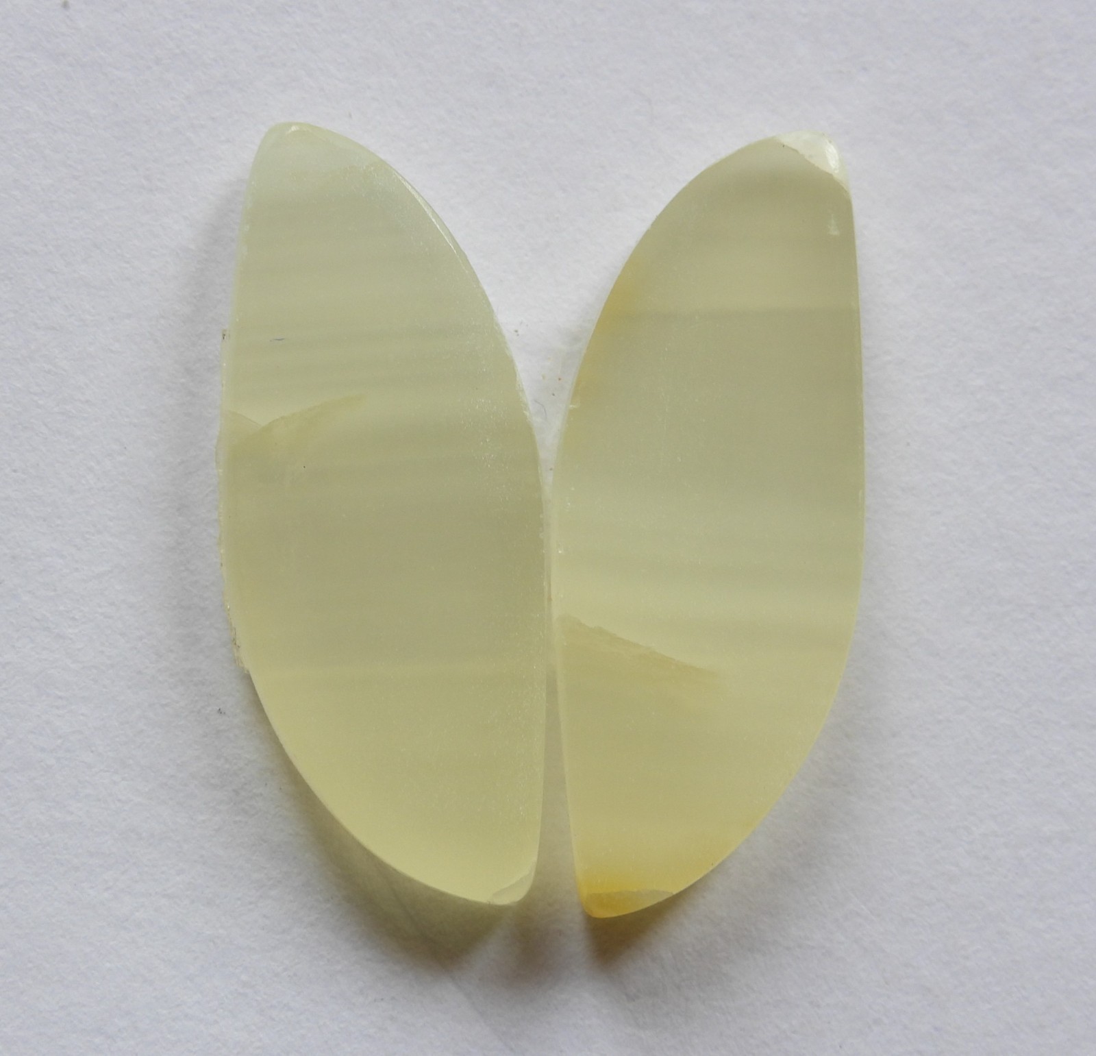 24.90 Ct Natural Yellow Calcite (29mm X 11mm each) Cabochon Match Pair