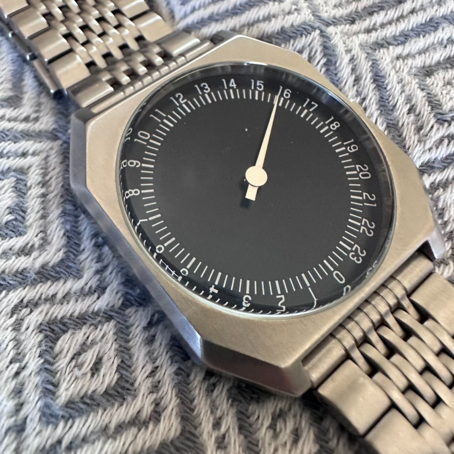 Slow Watch Jo 02 Stainless Steel Black Dial 24Hr Swiss Quartz – Excellent w/ Box