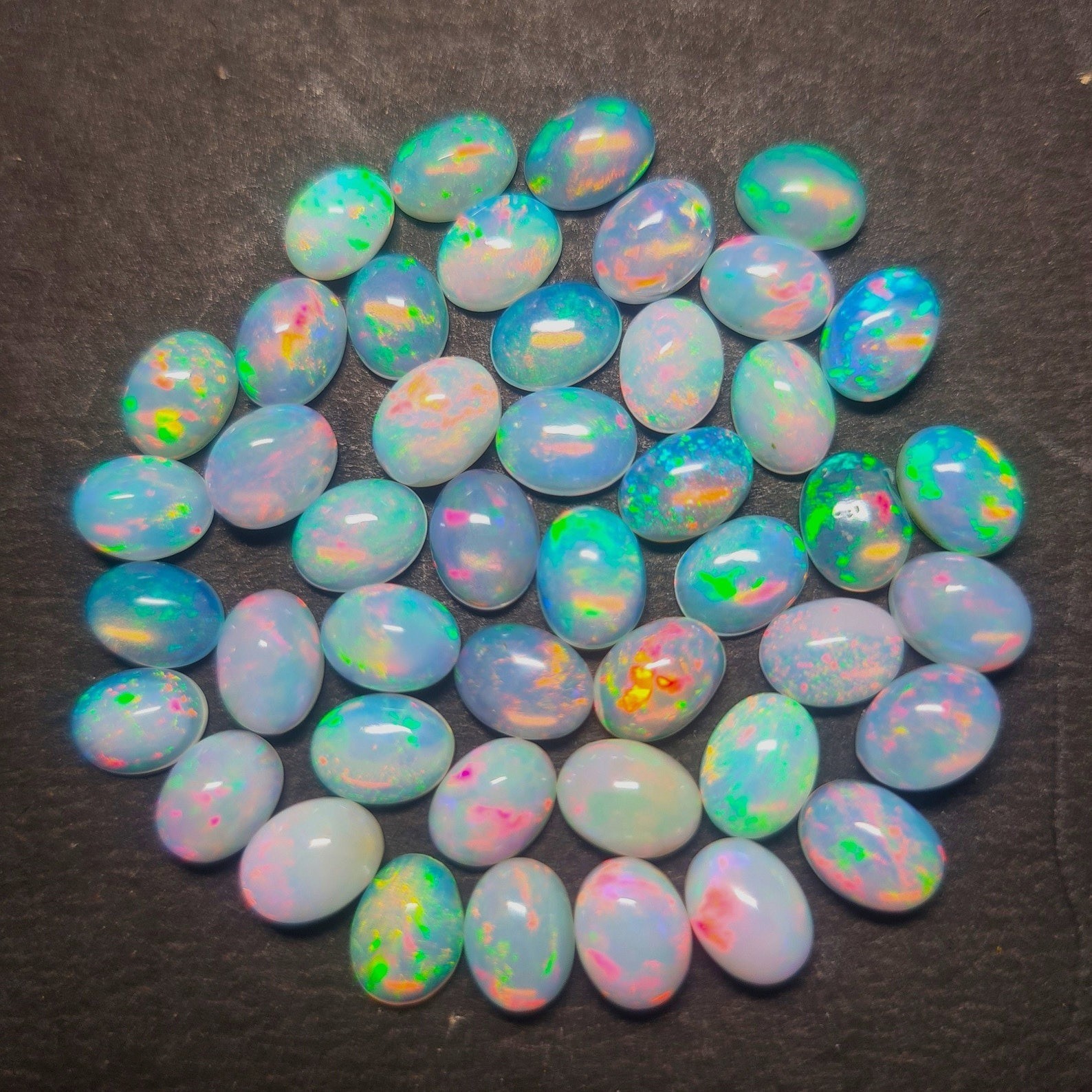 Natural Ethopian Opal Oval Cabochon 3x5mm To 8x10mm Loose Gemstone