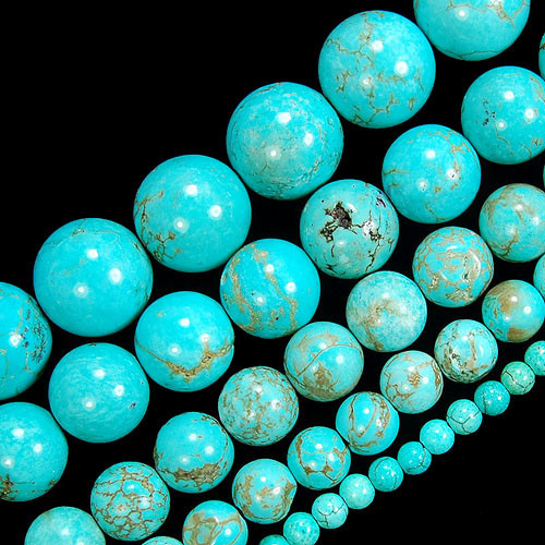 Blue Turquoise Round Beads 15.5″ 4 6 8 10 12 14mm Pick Size