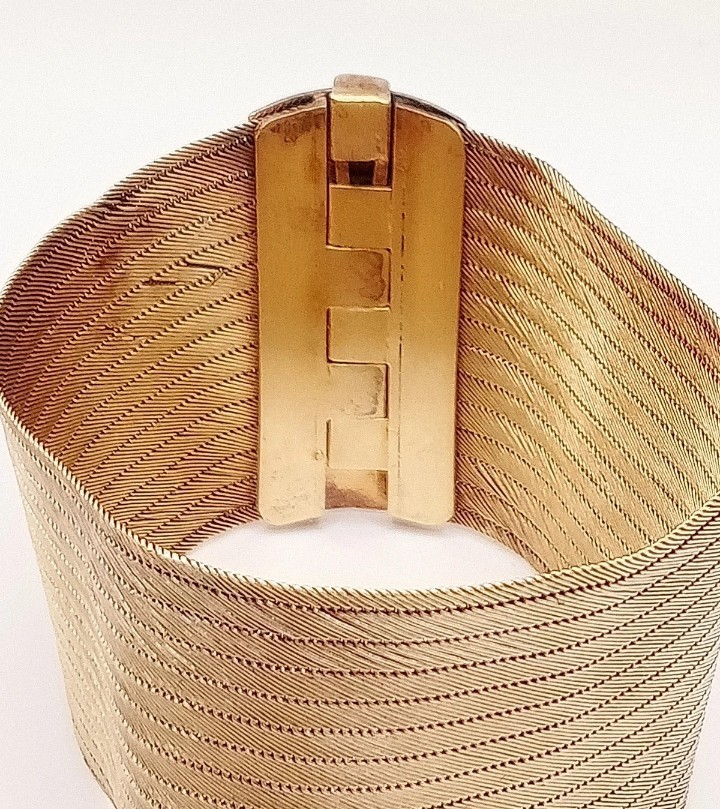 Turkish Trebizond Handmade Filigree Silver 900 Gold 18kt Wrist Bracelet