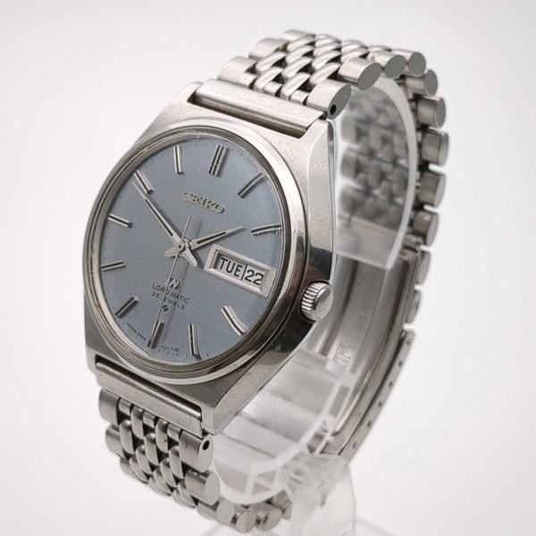SEIKO 5606-7010 Blue-Gray/Mesh Case Size 37mm Used Watch #91023