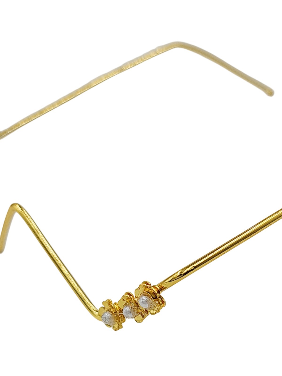 Gold Wire Pearl Wave Face Jewelry Handmade Boho Statement Eye Accessory Facelet