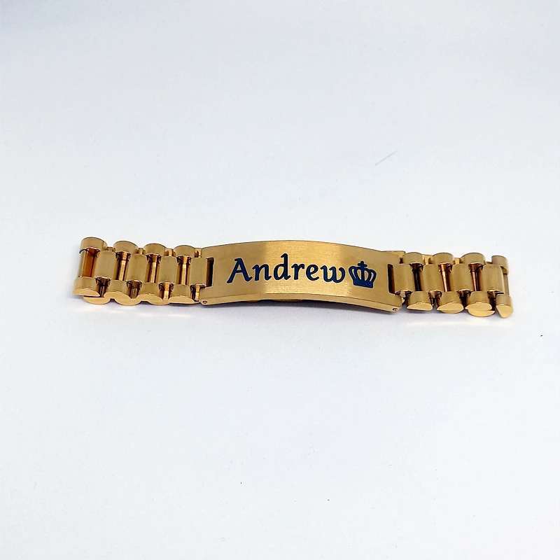 Mens Bracelet With Box Any Name Watch Band Custom Men Jewelry Personalized Gift