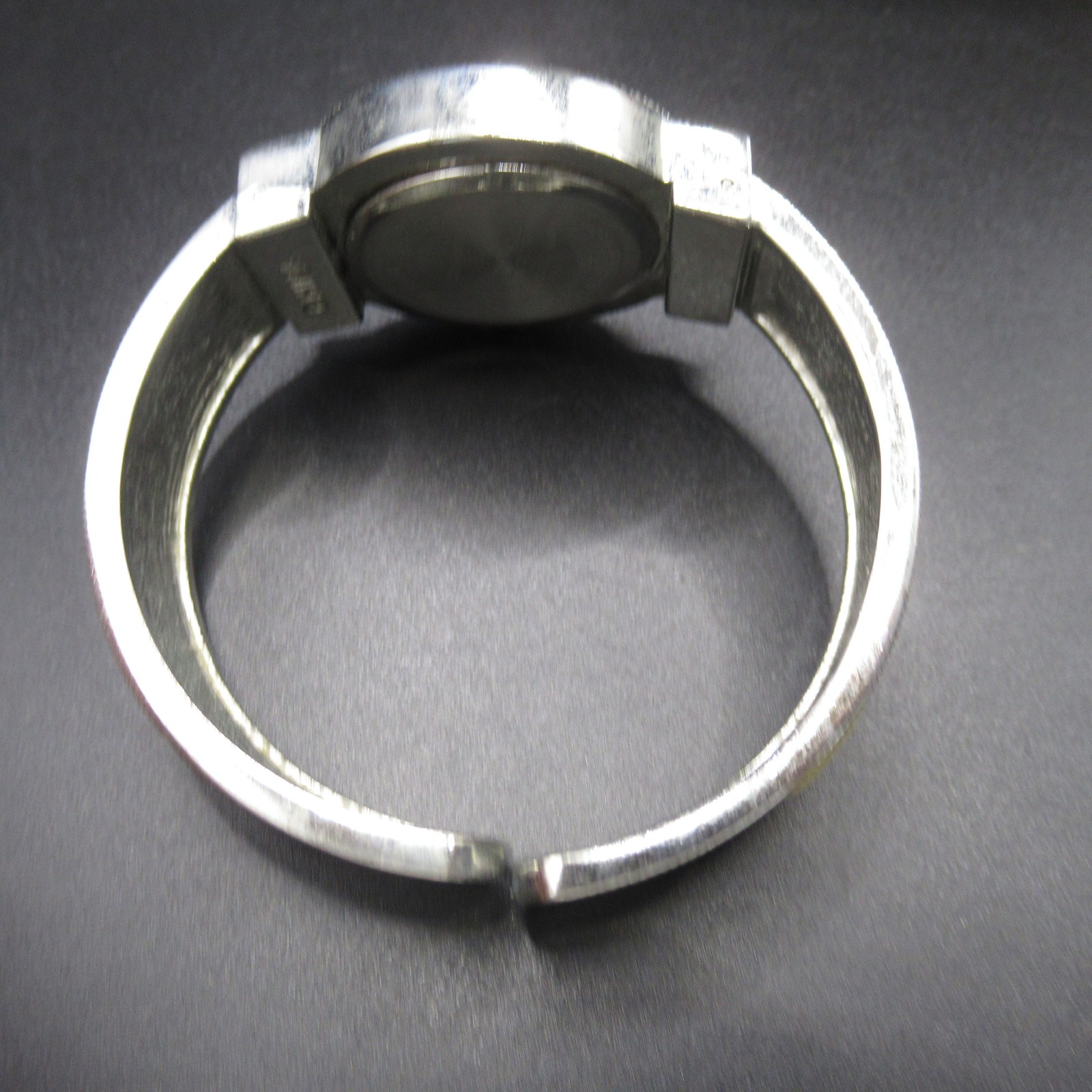 Studio Time Women’s Quartz Bangle Cuff Watch Silver Tone Clear Rhinestones
