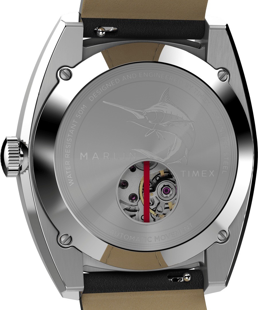 Mens Automatic Wristwatch TIMEX MARLIN TW2V62100 Leather Black