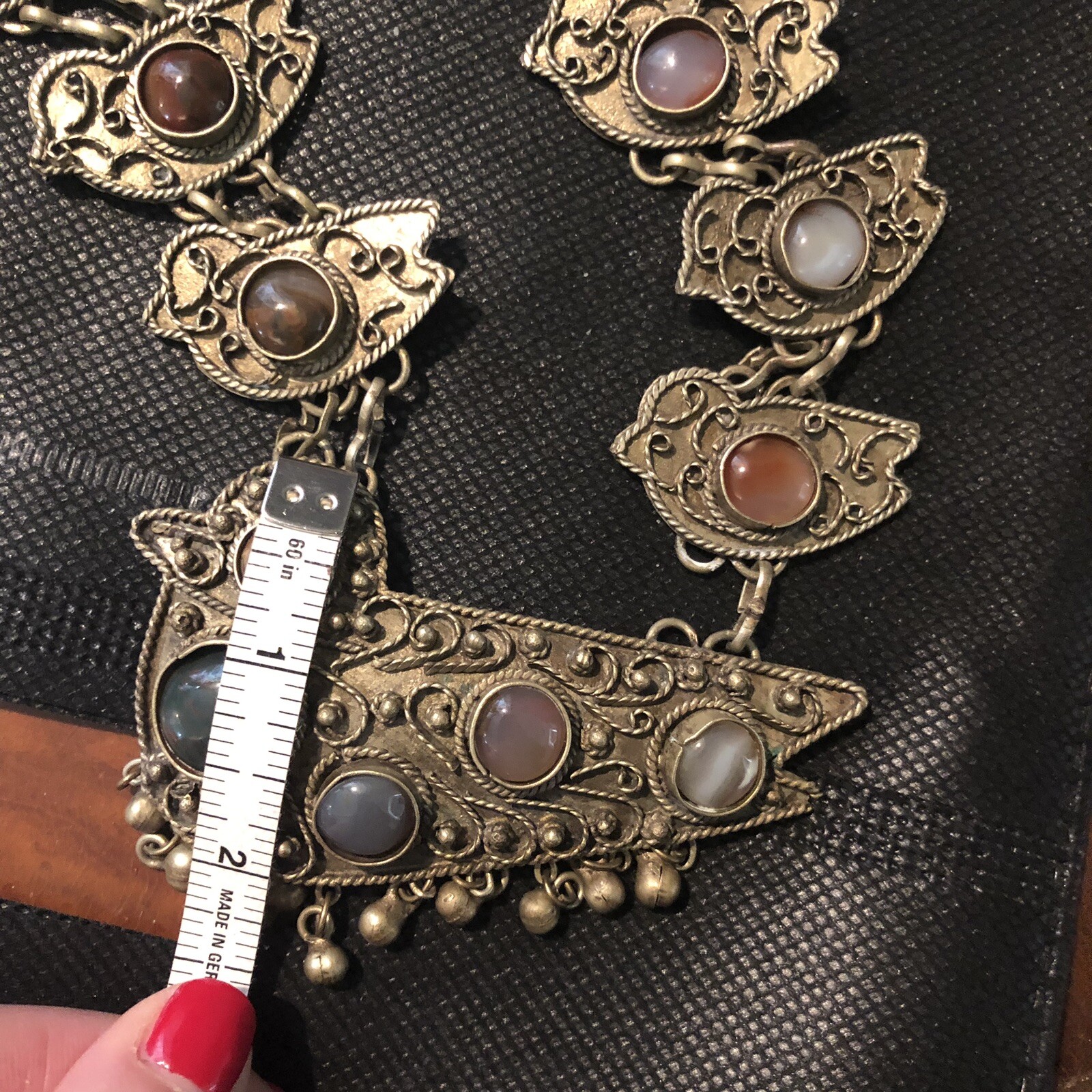 Antique Multi Birds Metal + Gem Stone India ? Ethnic Necklace Unusual Look Cool