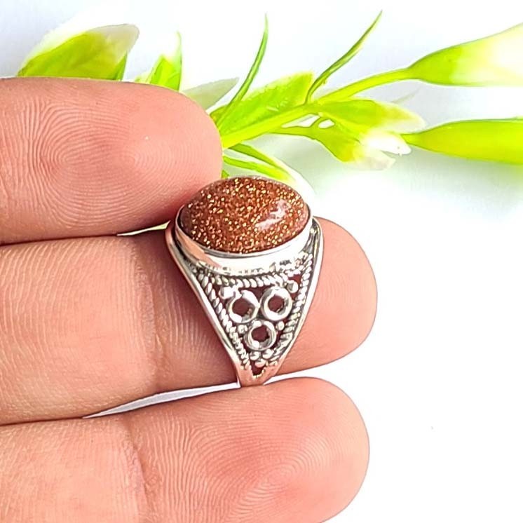 Sunstone Gemstone 925 Sterling Silver Handmade Dainty Rings All Size Available