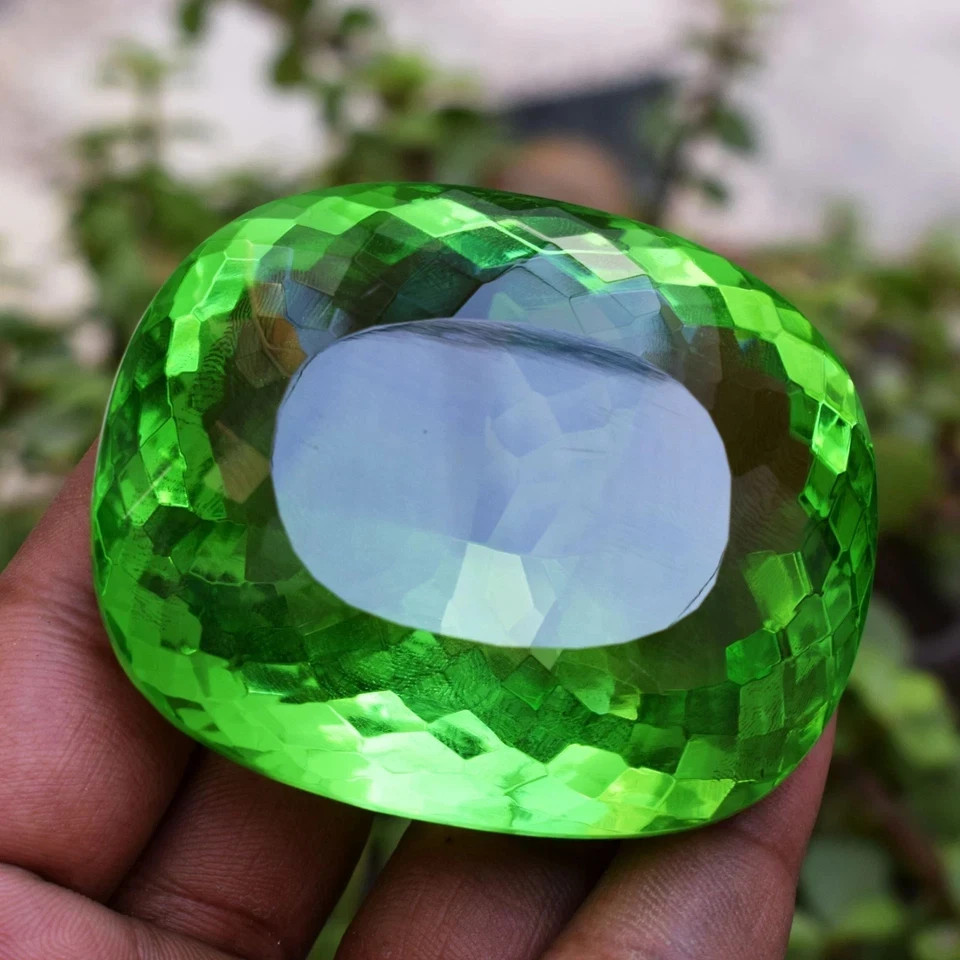 Huge 718 Ct Flawless Green Topaz Cushion Cut Certified Loose Gemstone