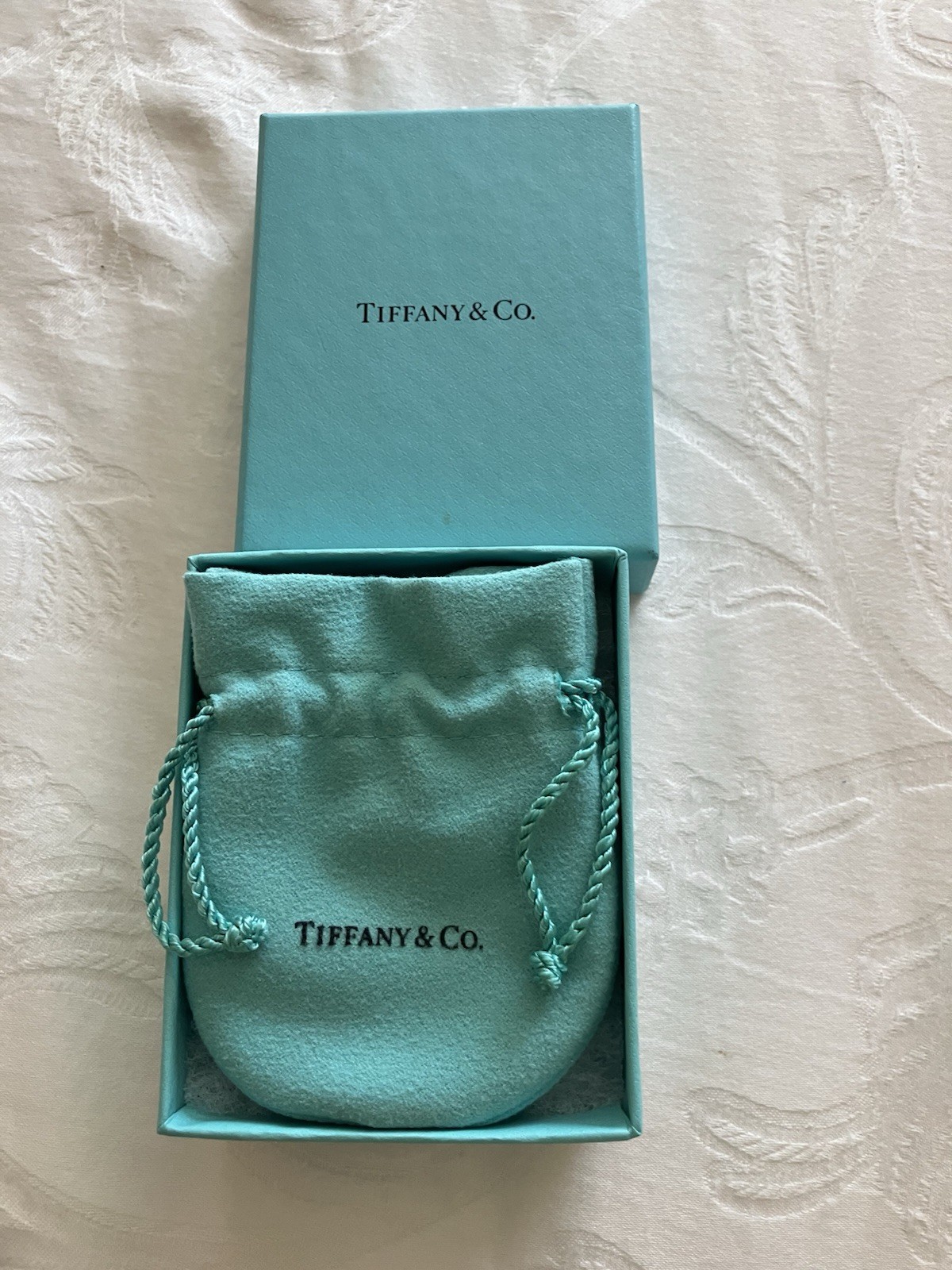 Tiffany & Co. Empty Blue Gift Box Pouch 2pc Set Free Shipping