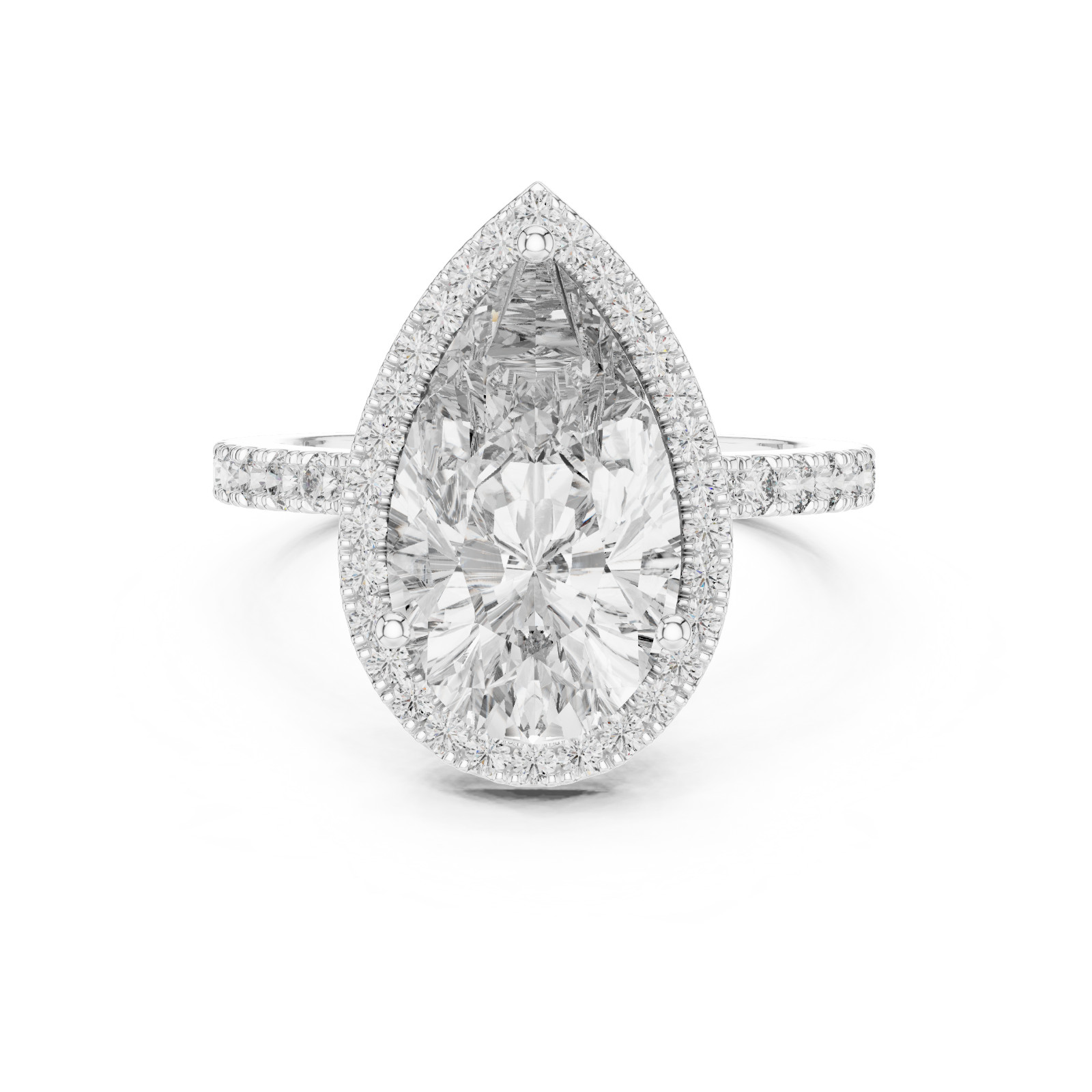 Lovely 3.95 Ct White Diamond Solitaire Ring. Gift for Love, FREE Diamond Studs