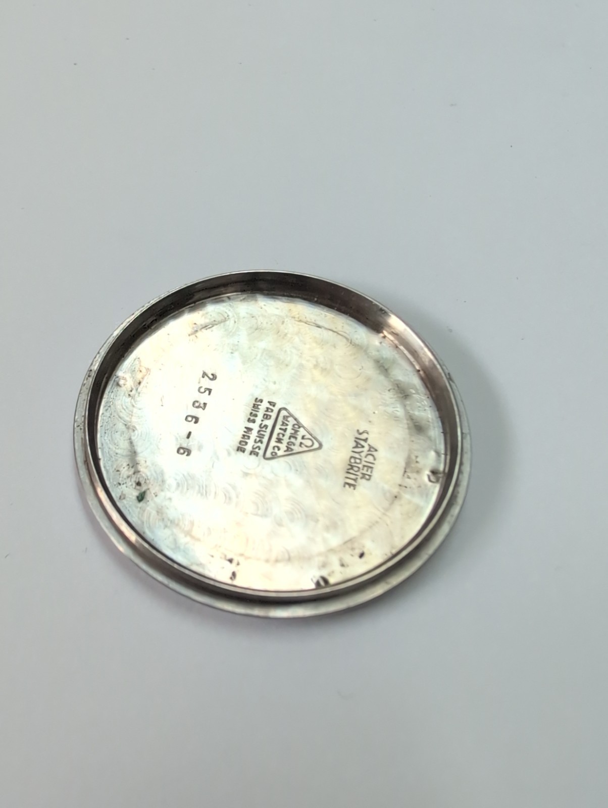 Used Omega Watch Caseback 2536-6 Stainless Steel Screw Down