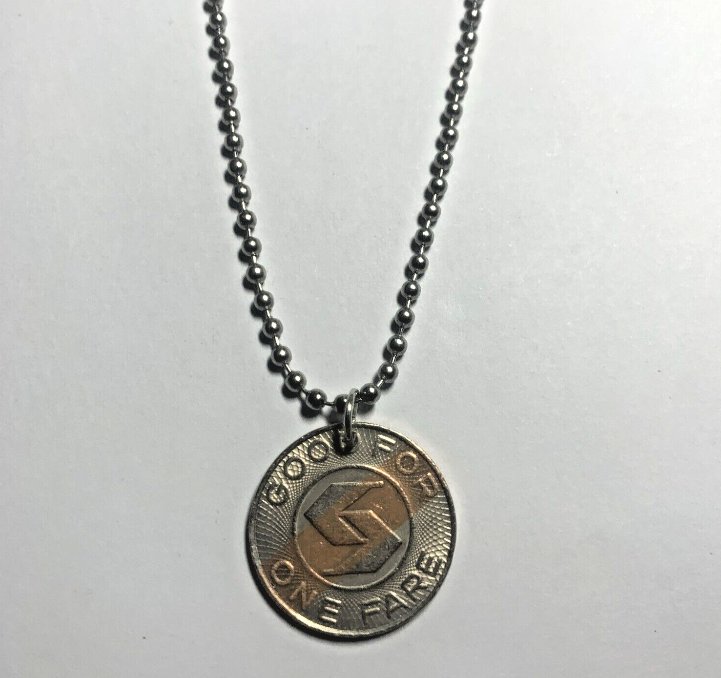 SEPTA Transit Token Pendant Necklace On 24” Dog Tag Style Chain. Great Gift 🎁