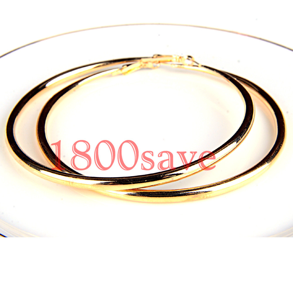 Women’s Classic 18K Yellow Gold Filled 40mm/1.57 inch Round Tube Hoop Earrings