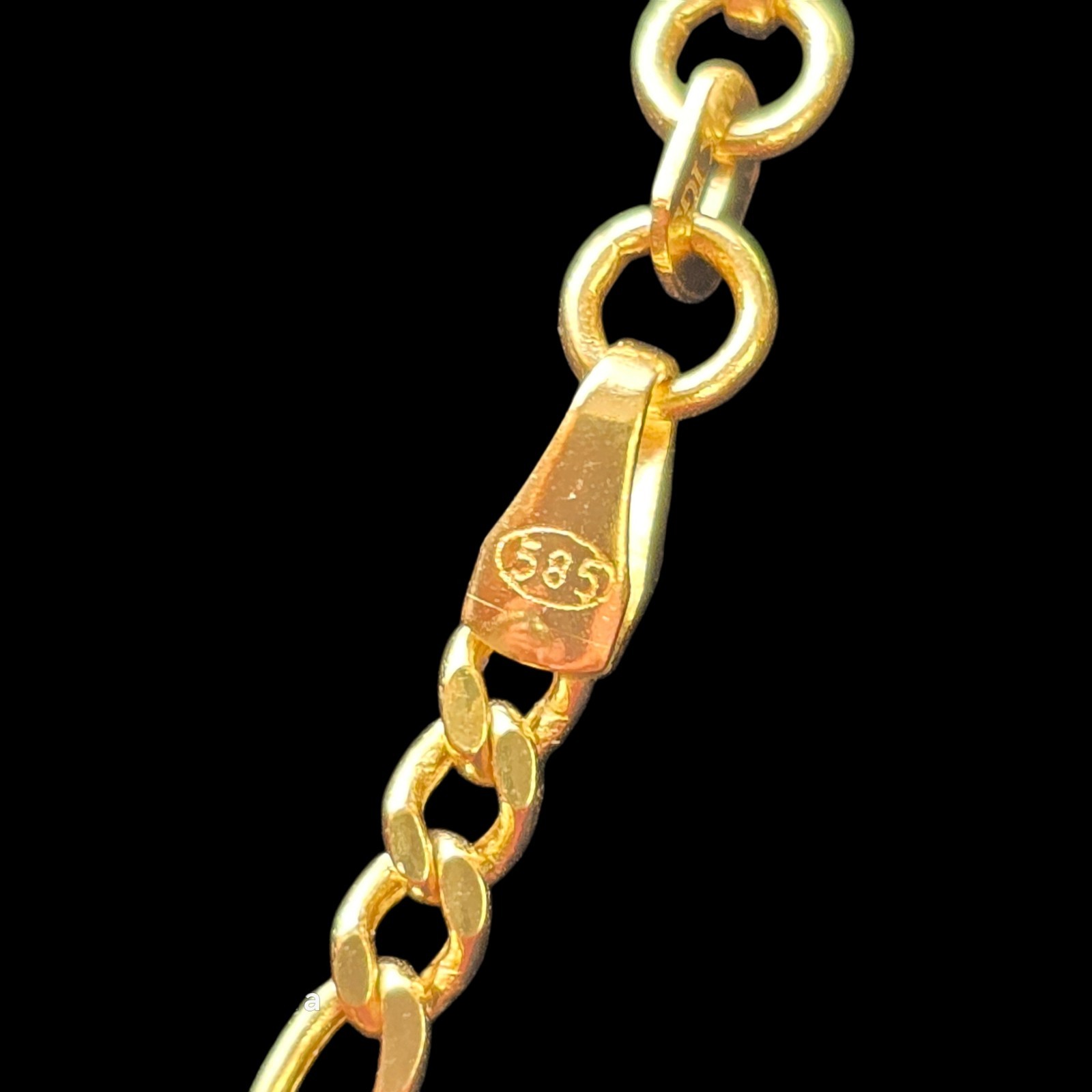 cadena Figaro 14k De 18 De Largo Con Medalla En Forma De Corazón De 14k Para Mjr