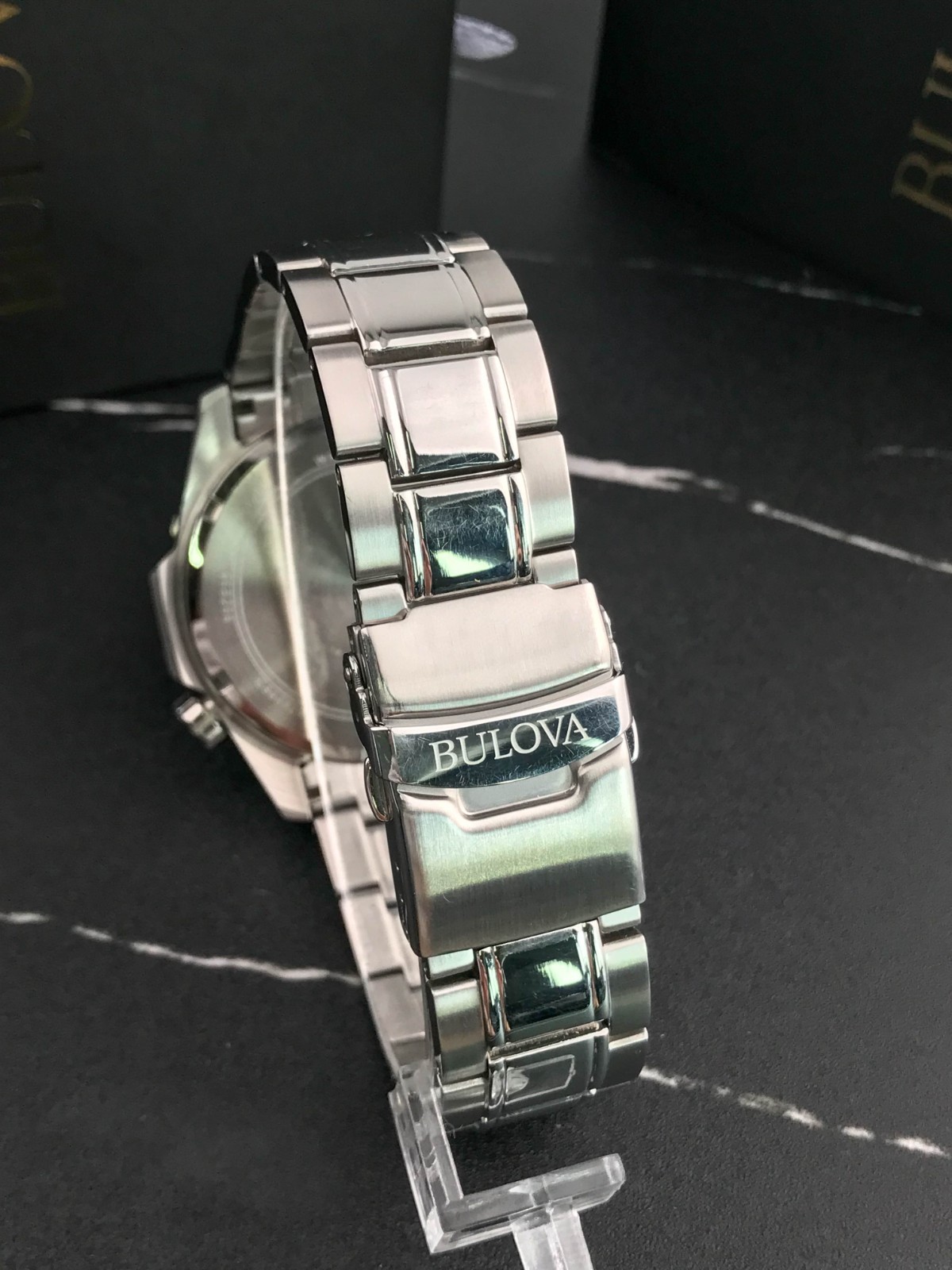 Bulova Marine Star 96B256 Stainless Steel Chronograph Men’s Bule Dial Watch