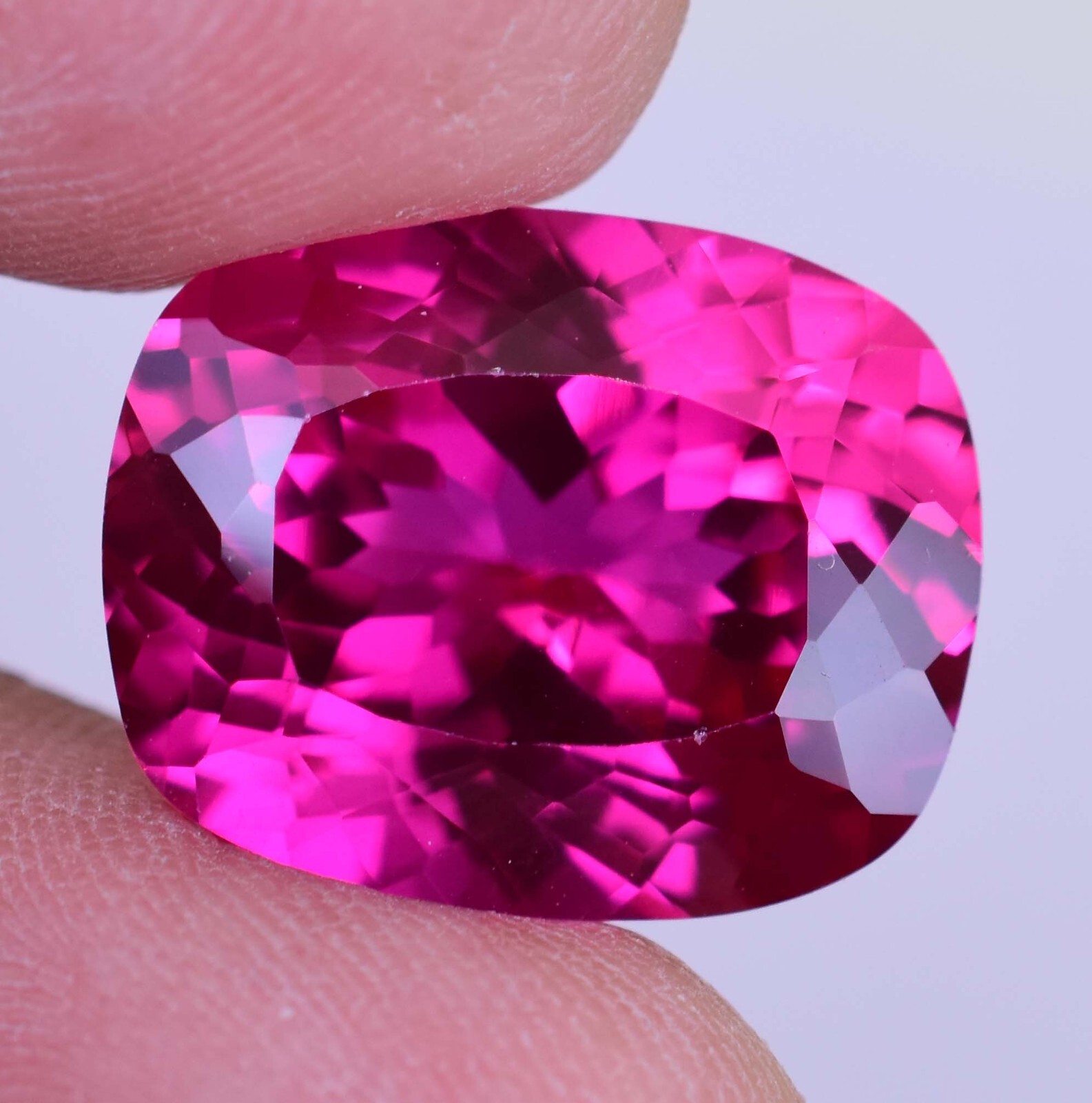 18.80 Ct Natural Mogok Rose Red Ruby Cushion Stunning CERTIFIED Loose Gemstone