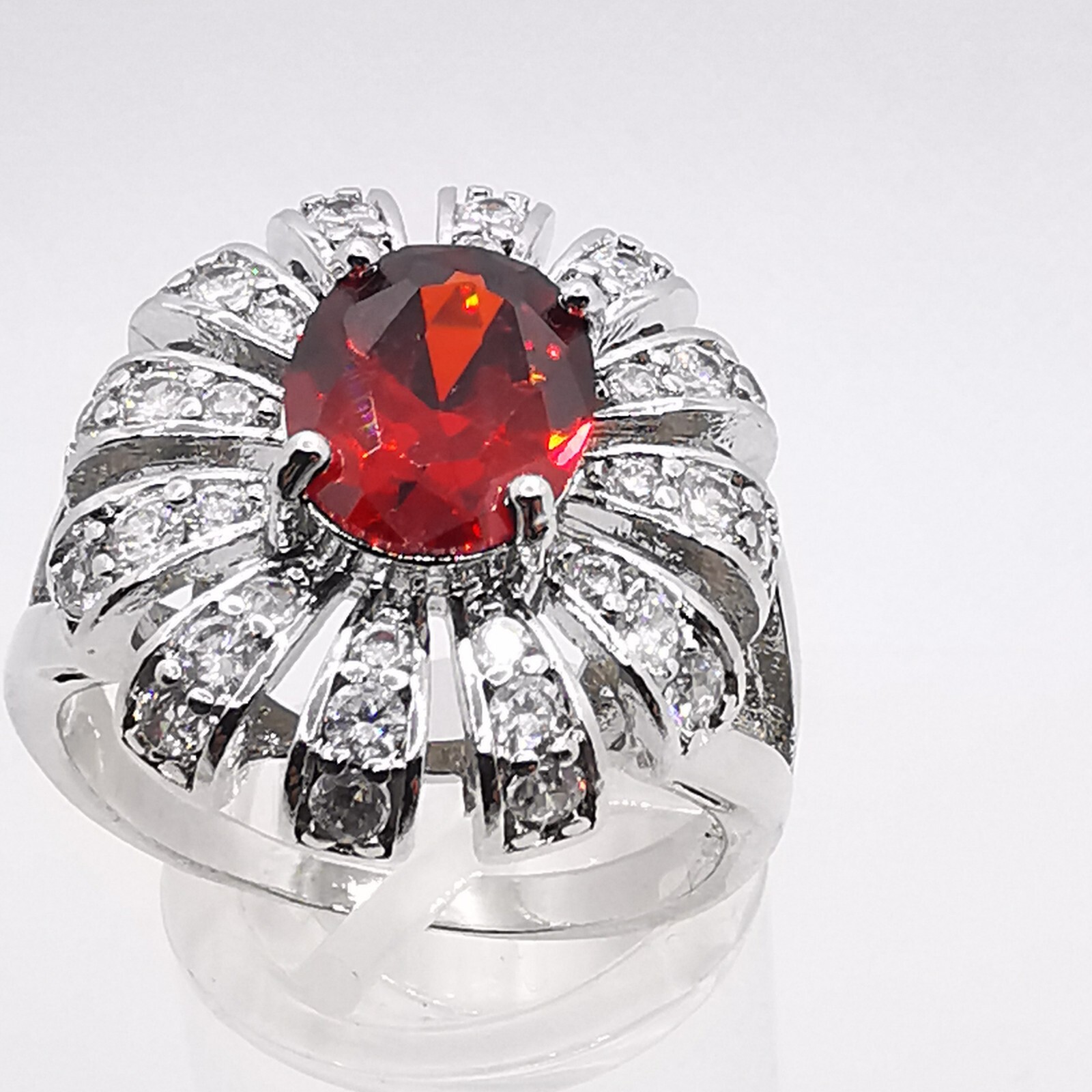 Ladies Ring Ruby Gemstone Sterling Silver Handmade, MINT!
