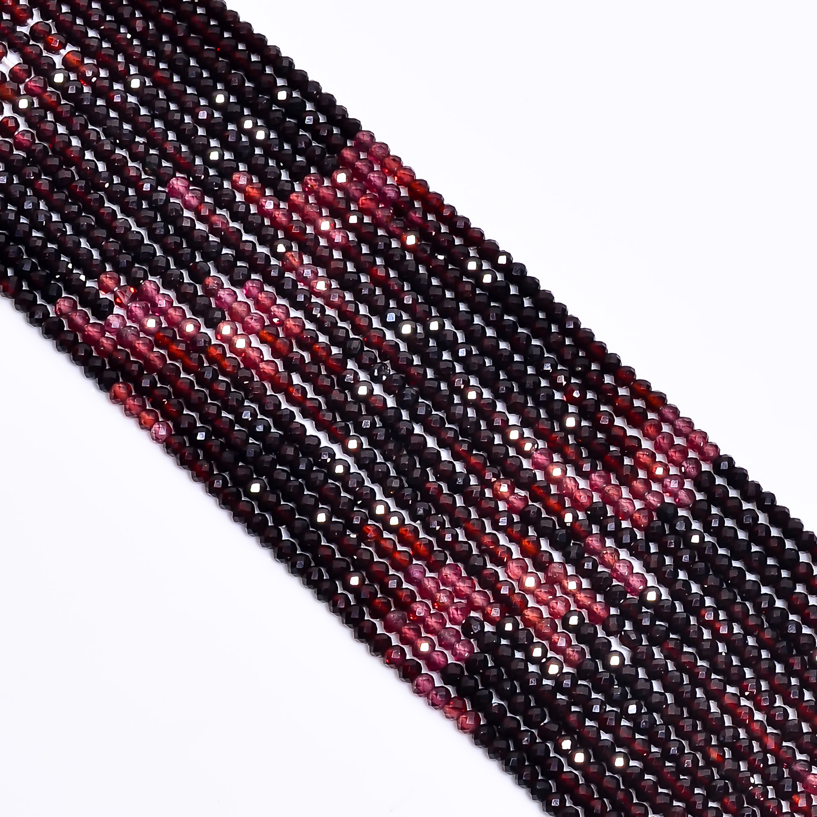 Natural Almandine Garnet Gemstone Round Faceted Beads 3X3 mm Strand 12.5″ GB-561