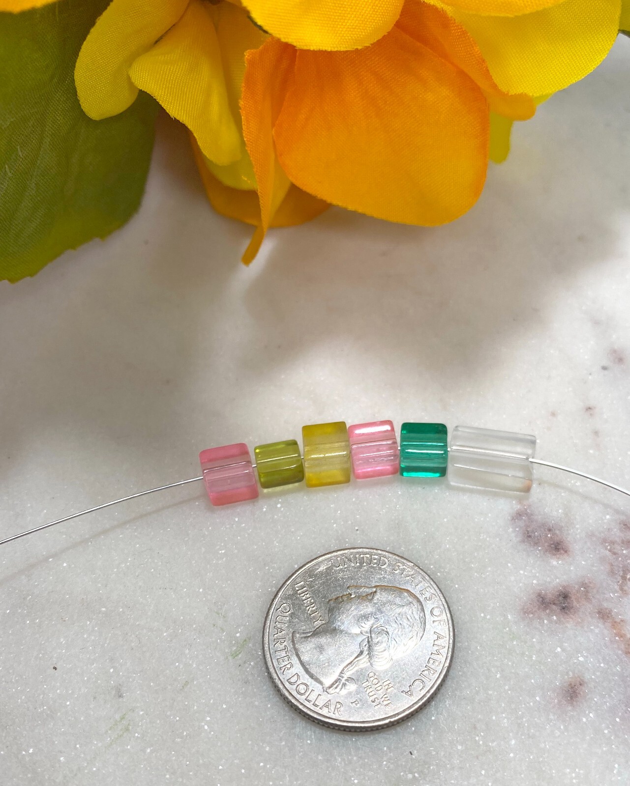 Cube Beads for Jewelry Making 6mm Glass Beads Cube Square Jewelry Making 50 pcs
