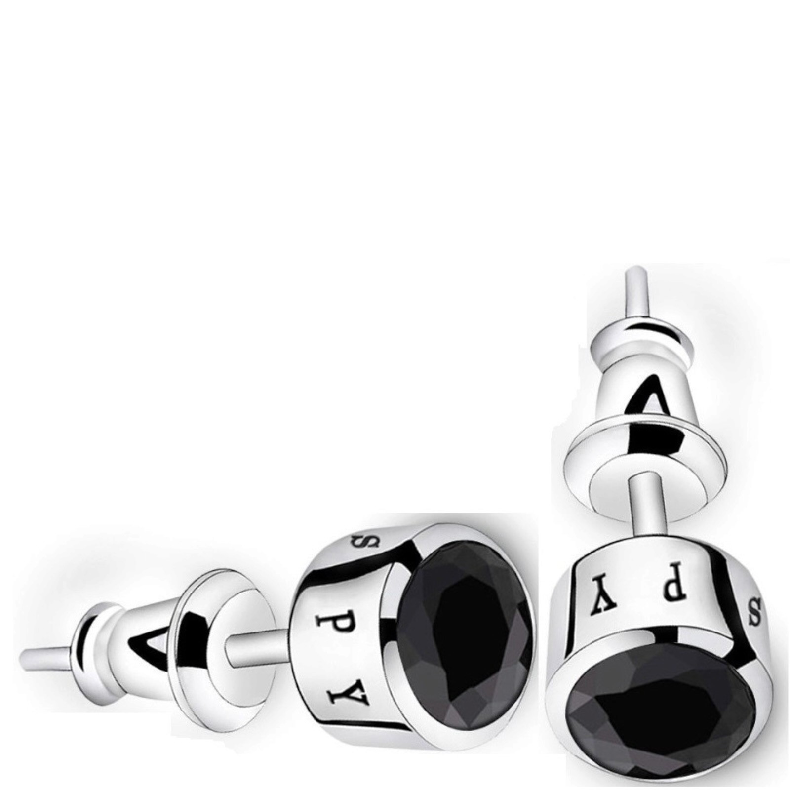 7mm Men Women Sterling Silver Post Stud Cubic Zirconia Earrings In Gift Box B43