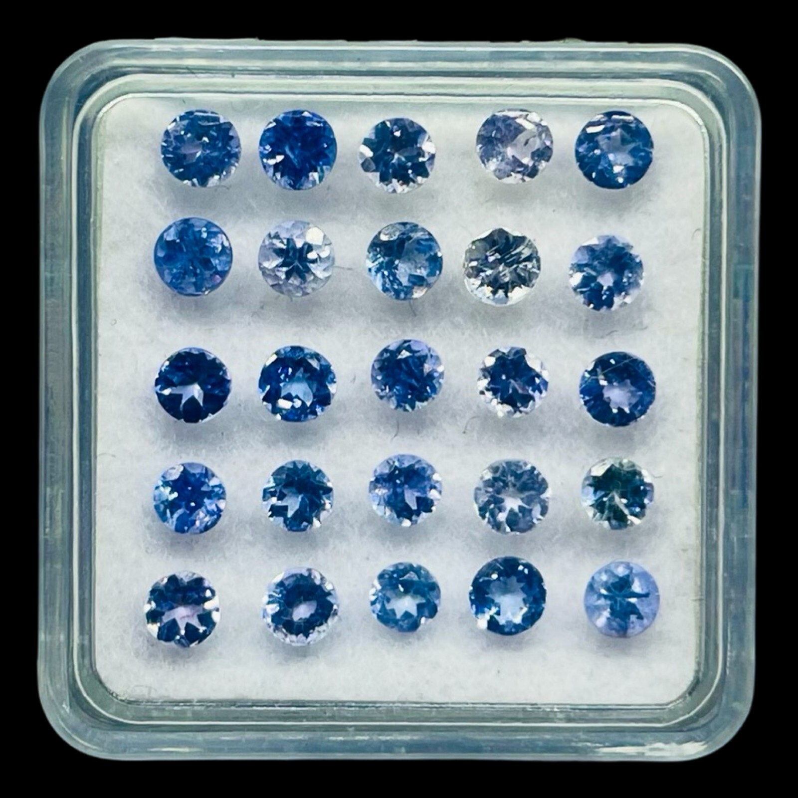 25 Pcs Natural Tanzanite 2.6-2.8mm Round Cut Dazzling Loose Wholesale Gemstones
