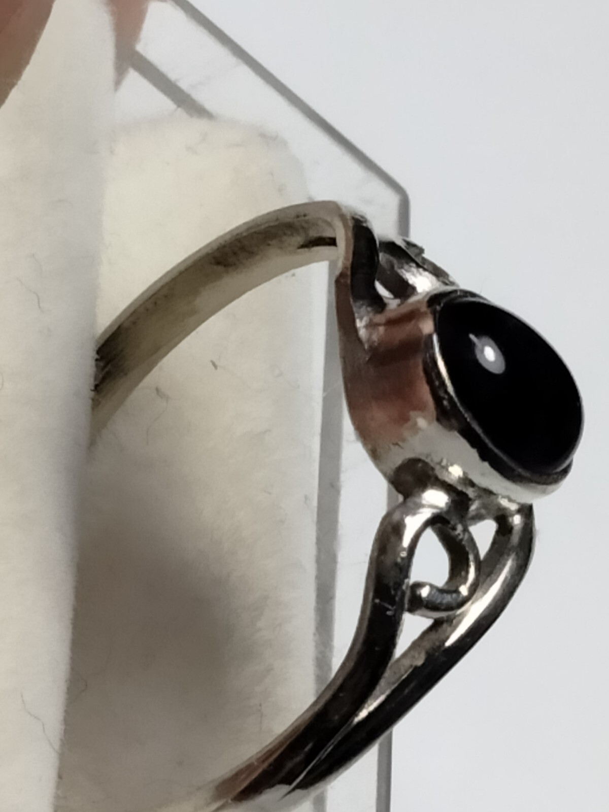 CUTE NATURAL AMETHYST CAB IN TRENDY STERLING SILVER.925 RING SIZE 9.0!