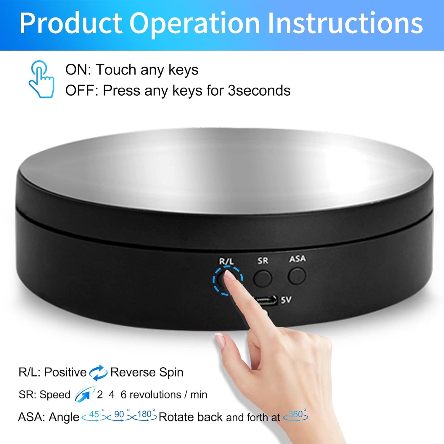 360° Electric Motorized Rotating Display Stand Jewelry Photography Show Holder