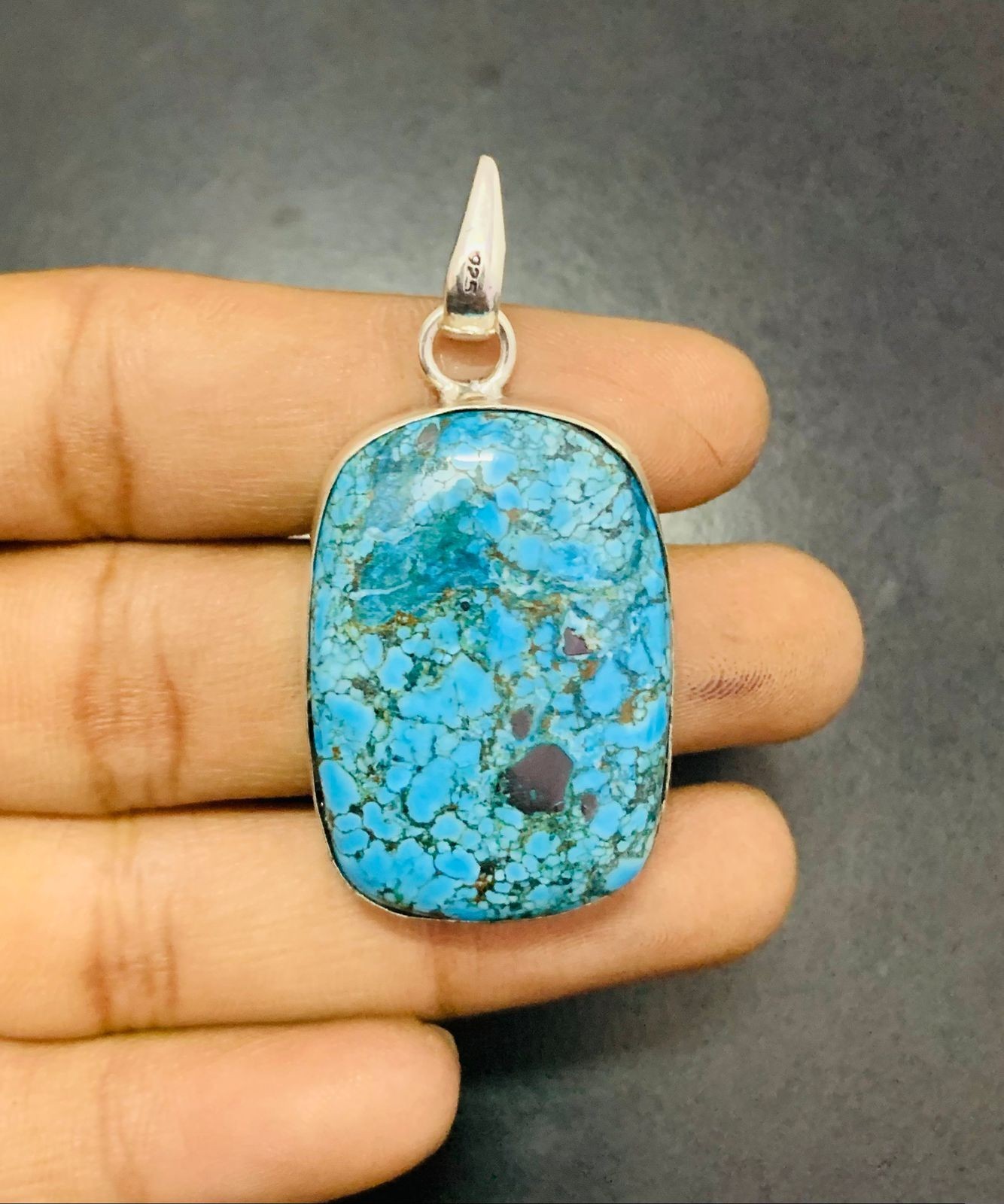Turquoise Gemstone 925 Sterling Silver Handmade Pendant Jewelry Gift For Wife