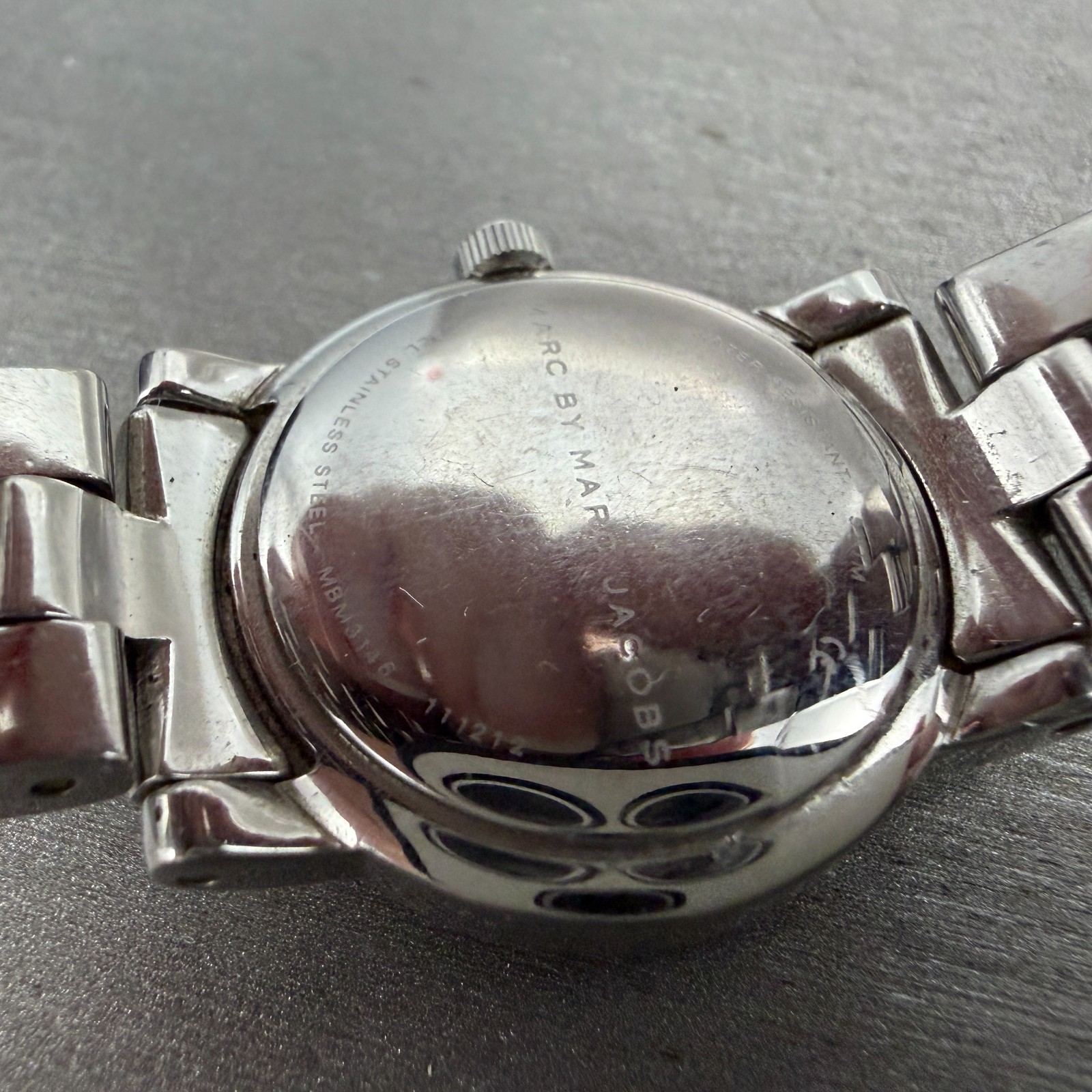 Marc By Marc Jacobs Watch Women 26mm Silver Dial Steel Round MBM3146 New Battery
