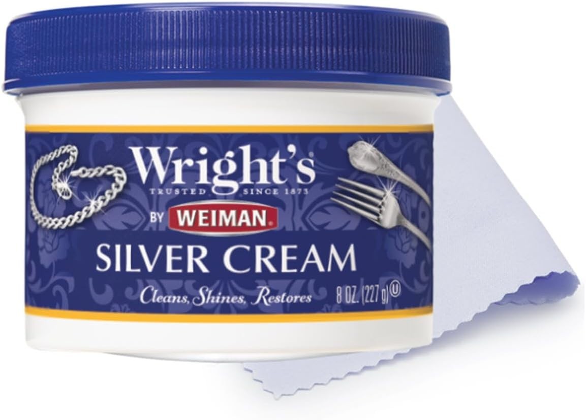 Gently Clean & Restore Silver with Wright’s Ammonia-Free Polish Cream – 8 oz