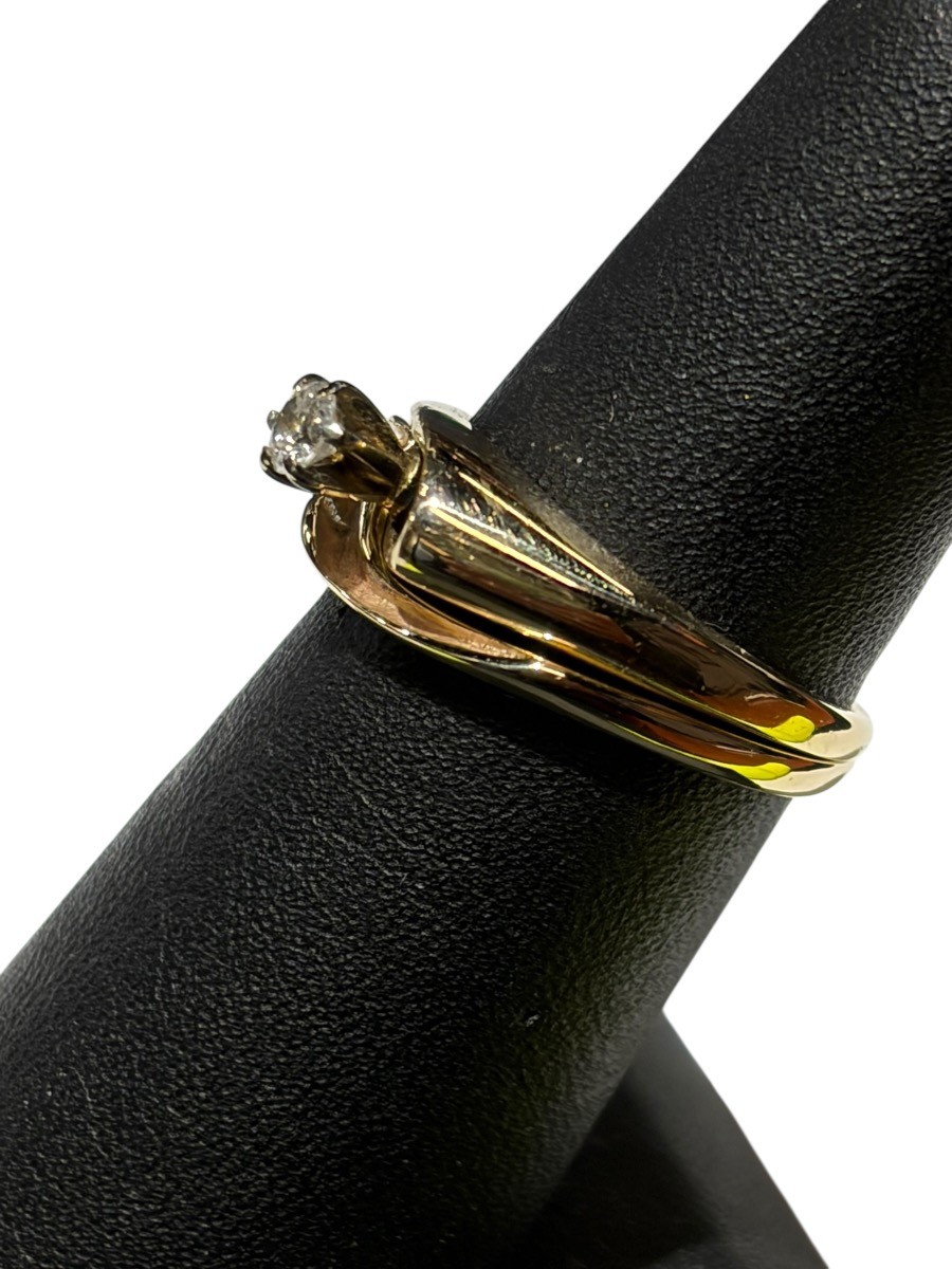 14K Yellow Gold Diamond Wedding Set .12 CTW Size 6 Weight 4.20g (MP1050179)