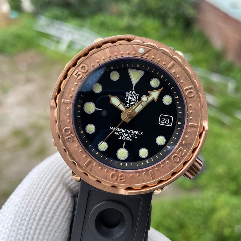 STEELDIVE SD1975S Mens Bronze 47.5mm 300M Automatic Dive Watch NH35 Swiss