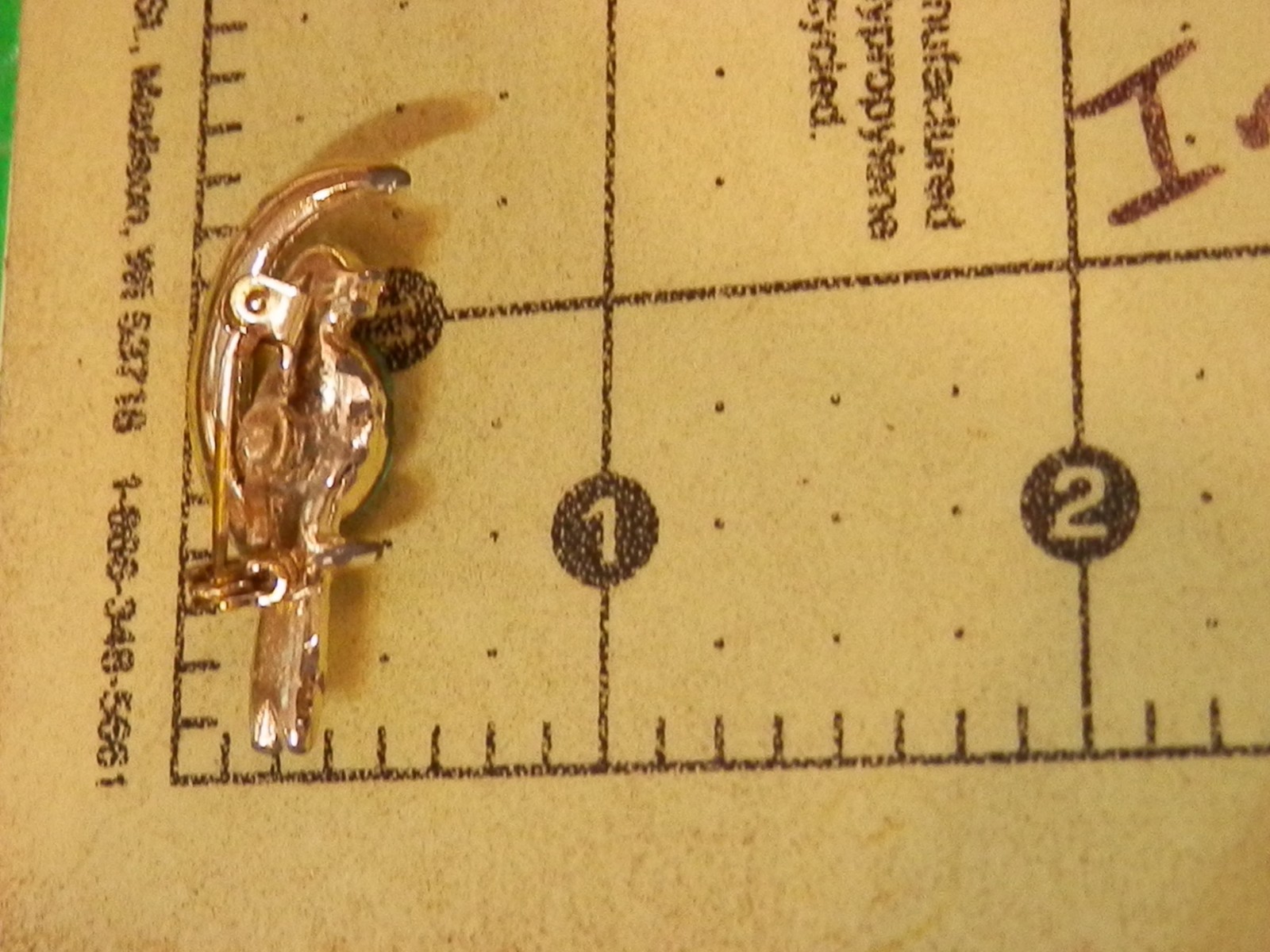 XXXX Cute Vintage Art Deco Jelly Bean Rhinestone Bird On The Moon Brooch 58ap7