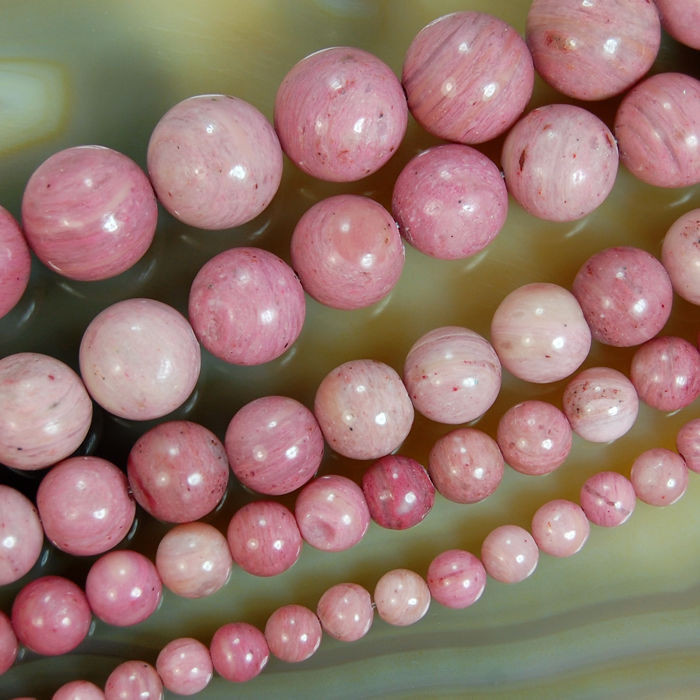 Natural Red Rhodonite Round Beads 15.5″ 4,6,8,10,12,14mm Pick Size