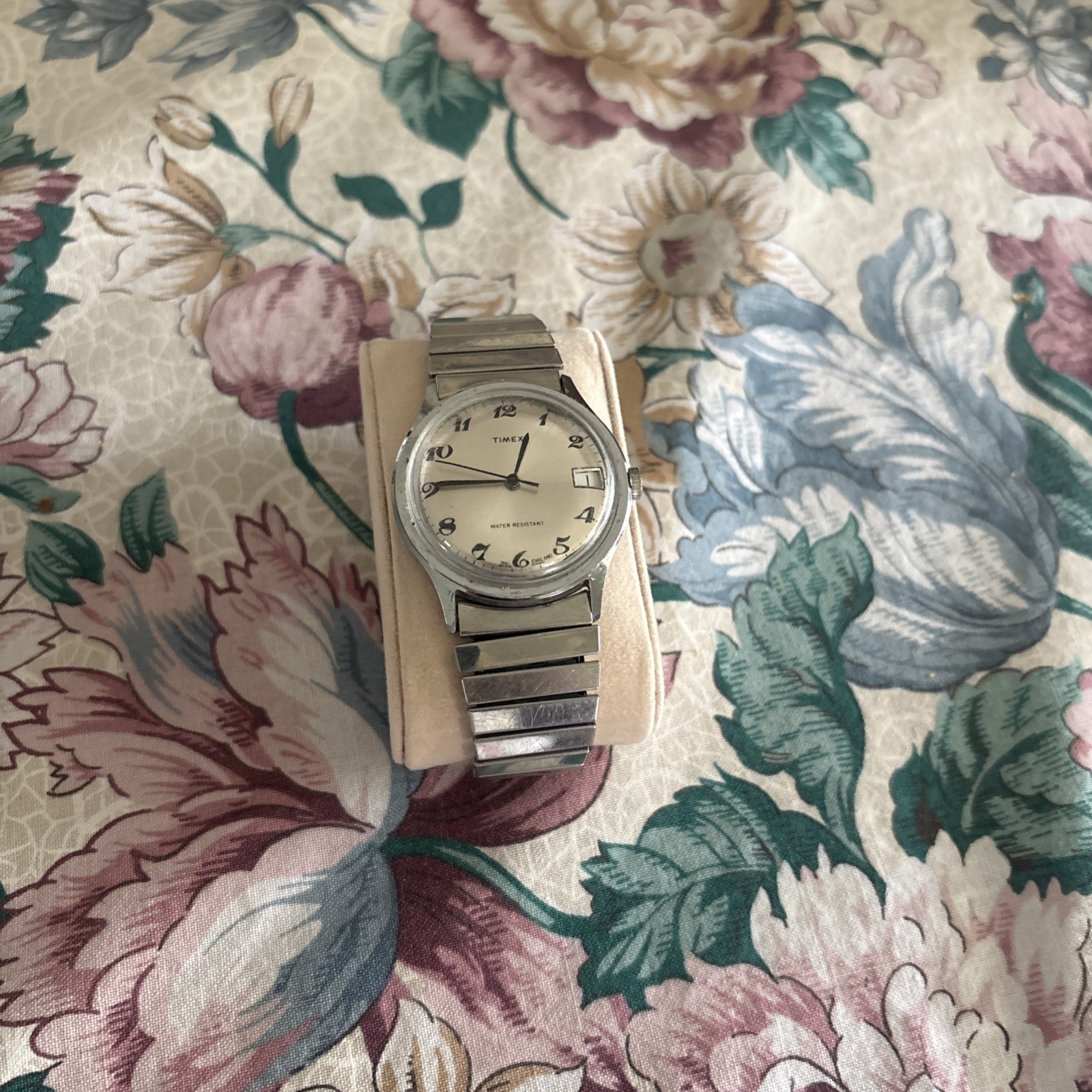 Vintage Timex Marlin Watch Mens 37mm Date Stretch Band Manual Wind 27710-10580