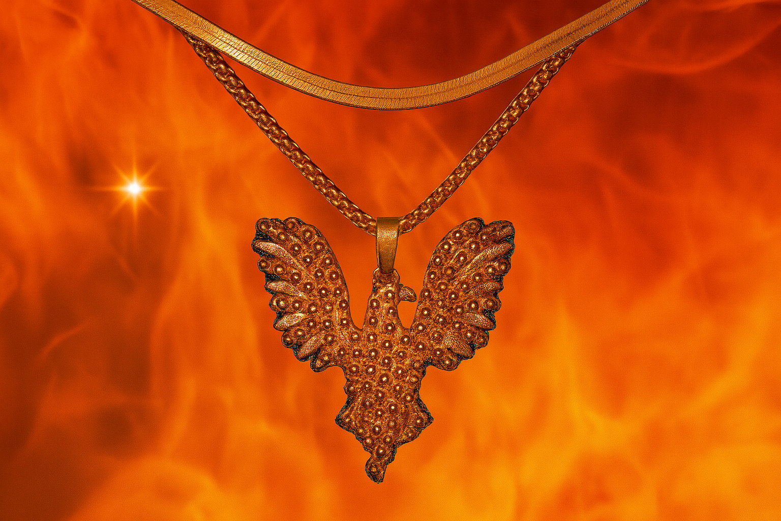 Crystal Phoenix Pendant Necklace Jewelry Set Handmade – Phoenix Gift