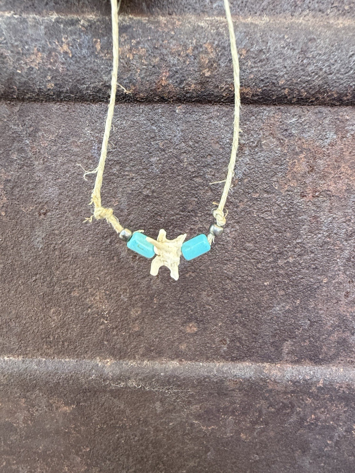 Real Snake Vertebrae Hemp Cord Handmade Necklace