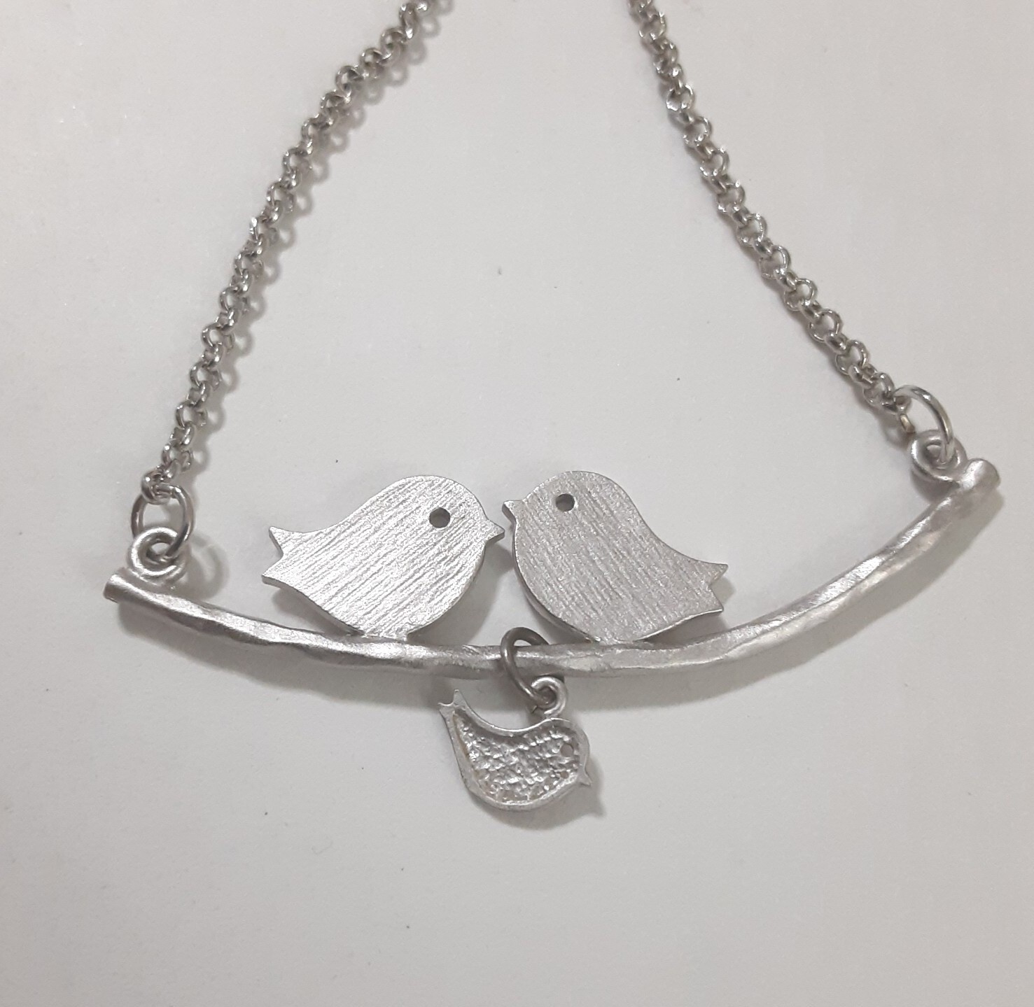 Love Birds Pendant Necklace Silver