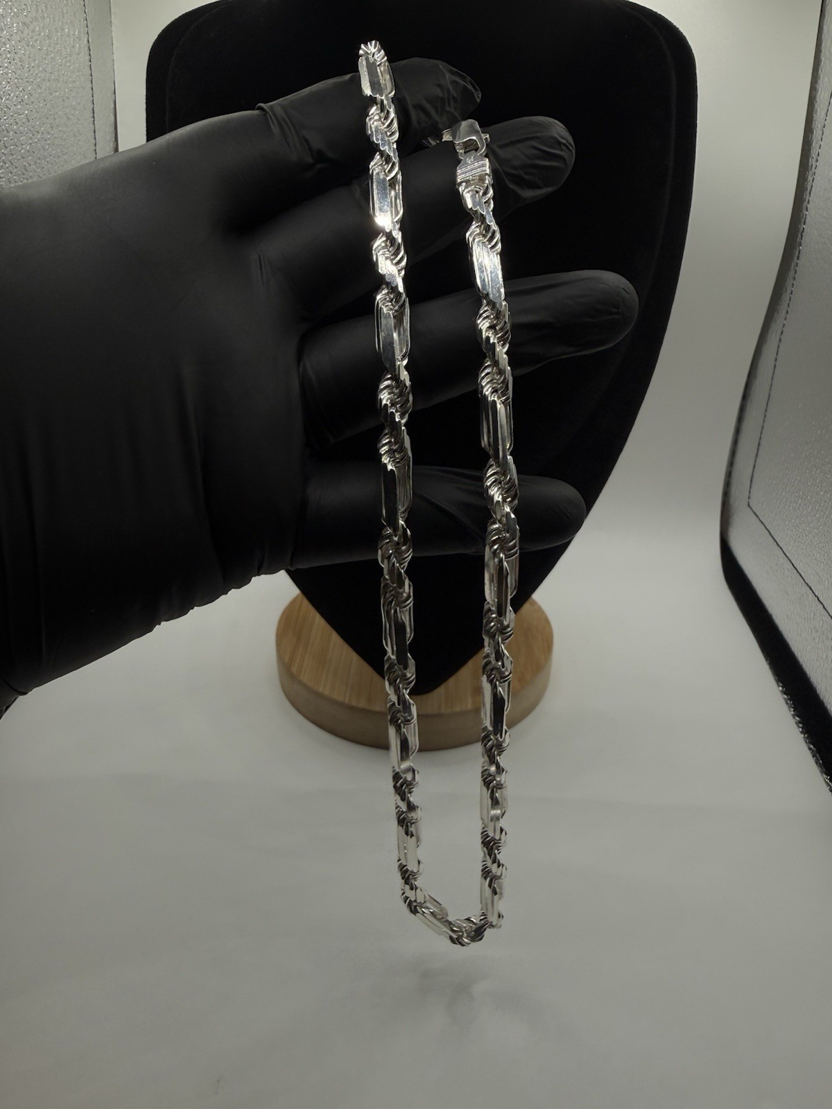 20” 7mm Milano Figarope Necklace-Solid 925 Silver