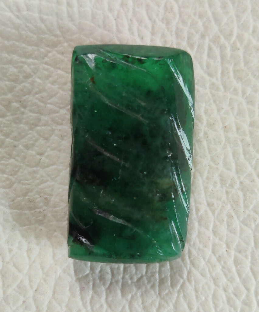 Natural Emerald Carving Loose Gemstone Use For Jewelry,26 X 15 X 8 MM, 29.80 CT