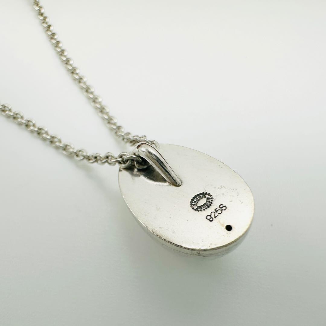 Georg Jensen Silver 925 Oval Dome Pendant Necklace 46cm Authentic From Japan
