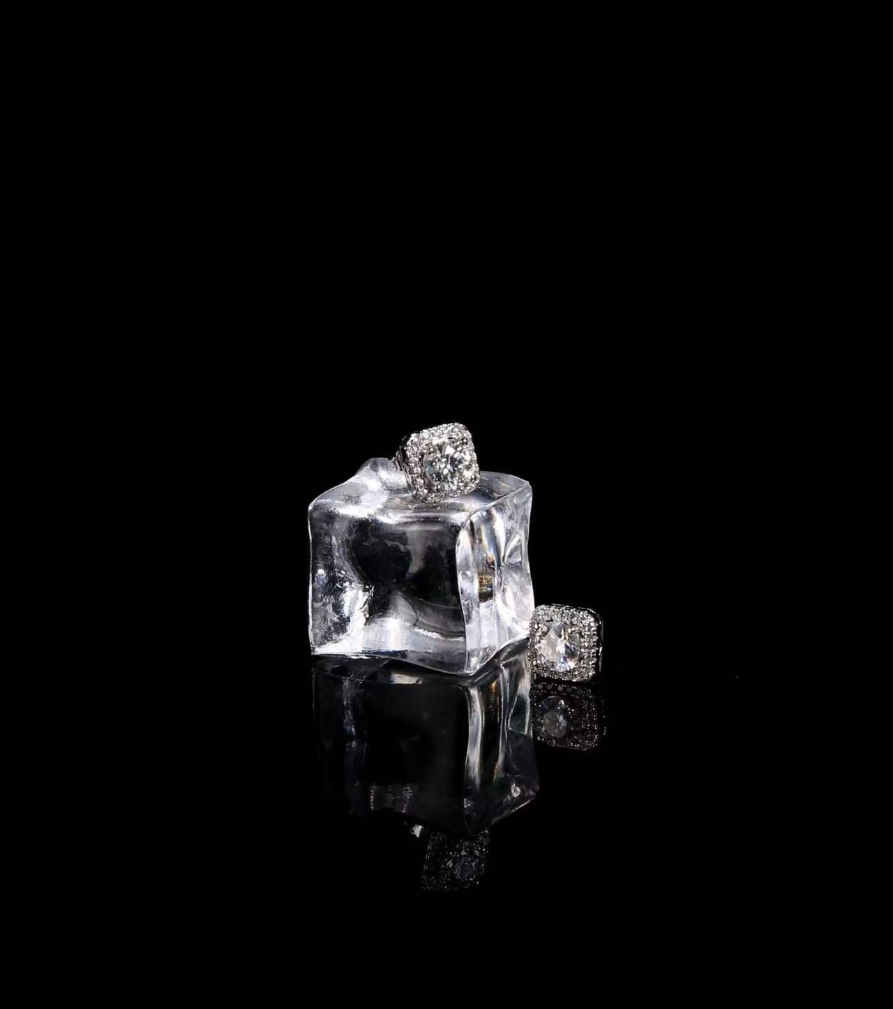 1.0 CT Moissanite Square Halo Stud Earrings 925 Silver Hip Hop Mens Ladies Iced.