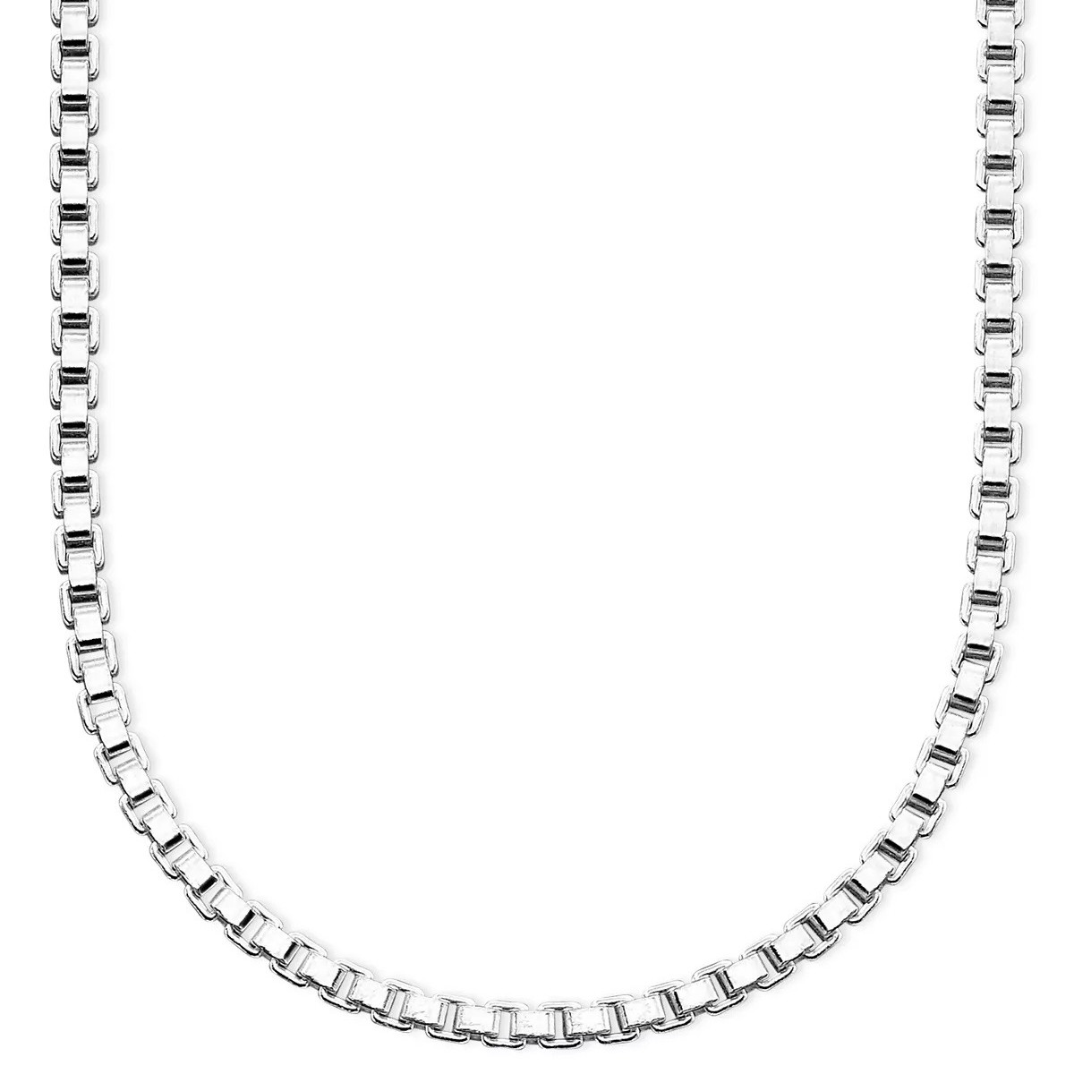 925 Sterling Silver Box Chain Necklace Wholesale 0.8mm 1mm Made in Italy