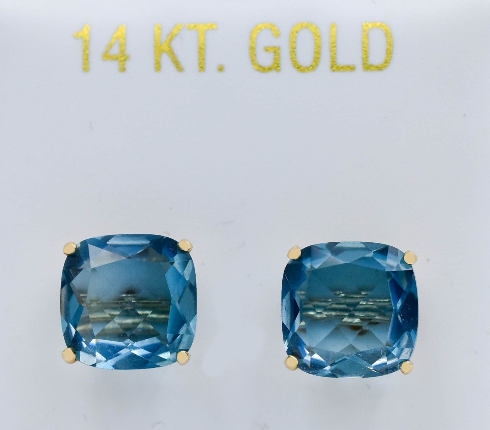 GENUINE 6.68 Ct BLUE ZIRCON EARRINGS 14k GOLD – Free Certificate Appraisal – NWT