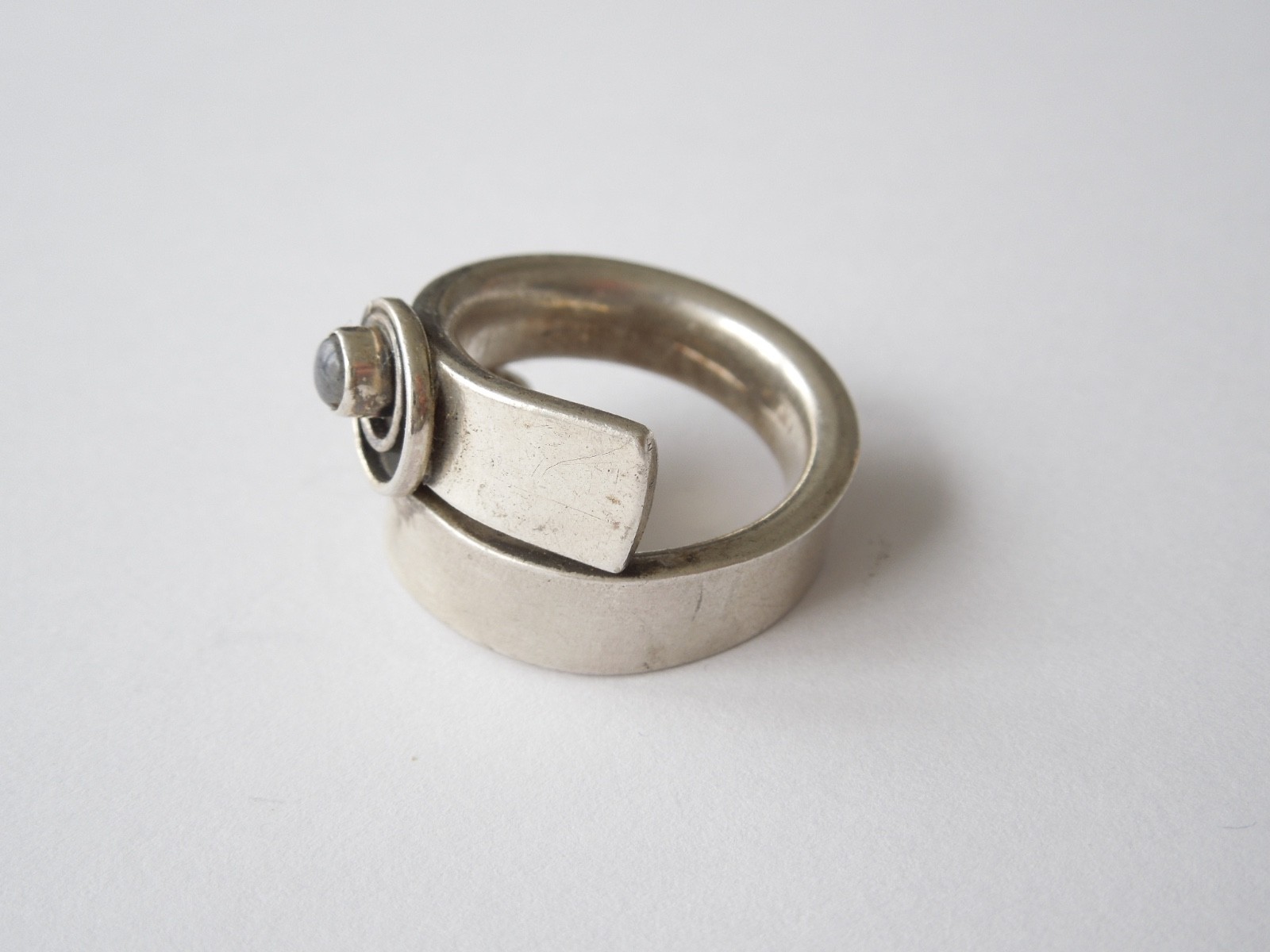 WMF Moonstone Ring Vintage Wide 61 19.8 g 1.7 cm Sterling Silver